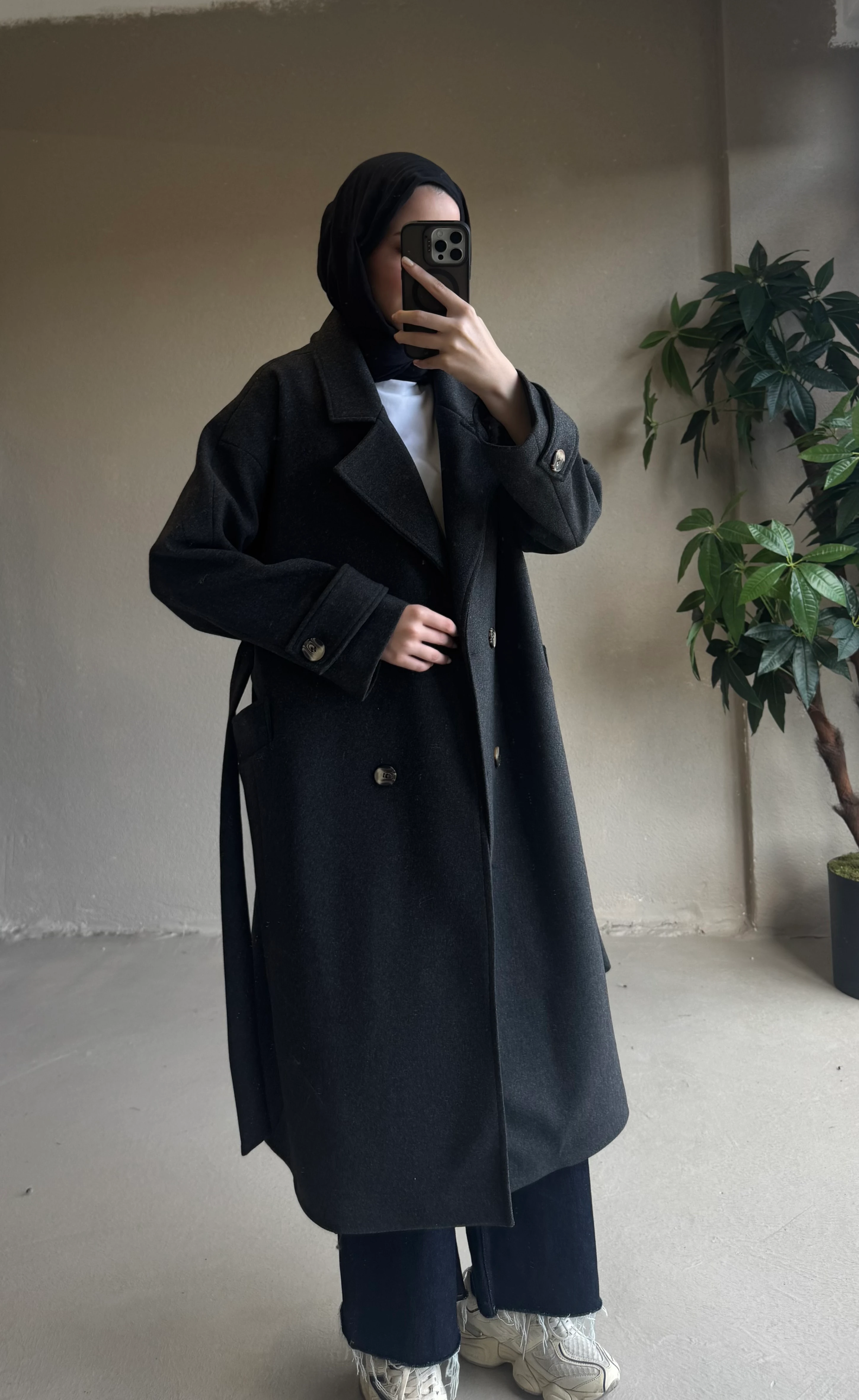 Kaşe kaban - antrasit