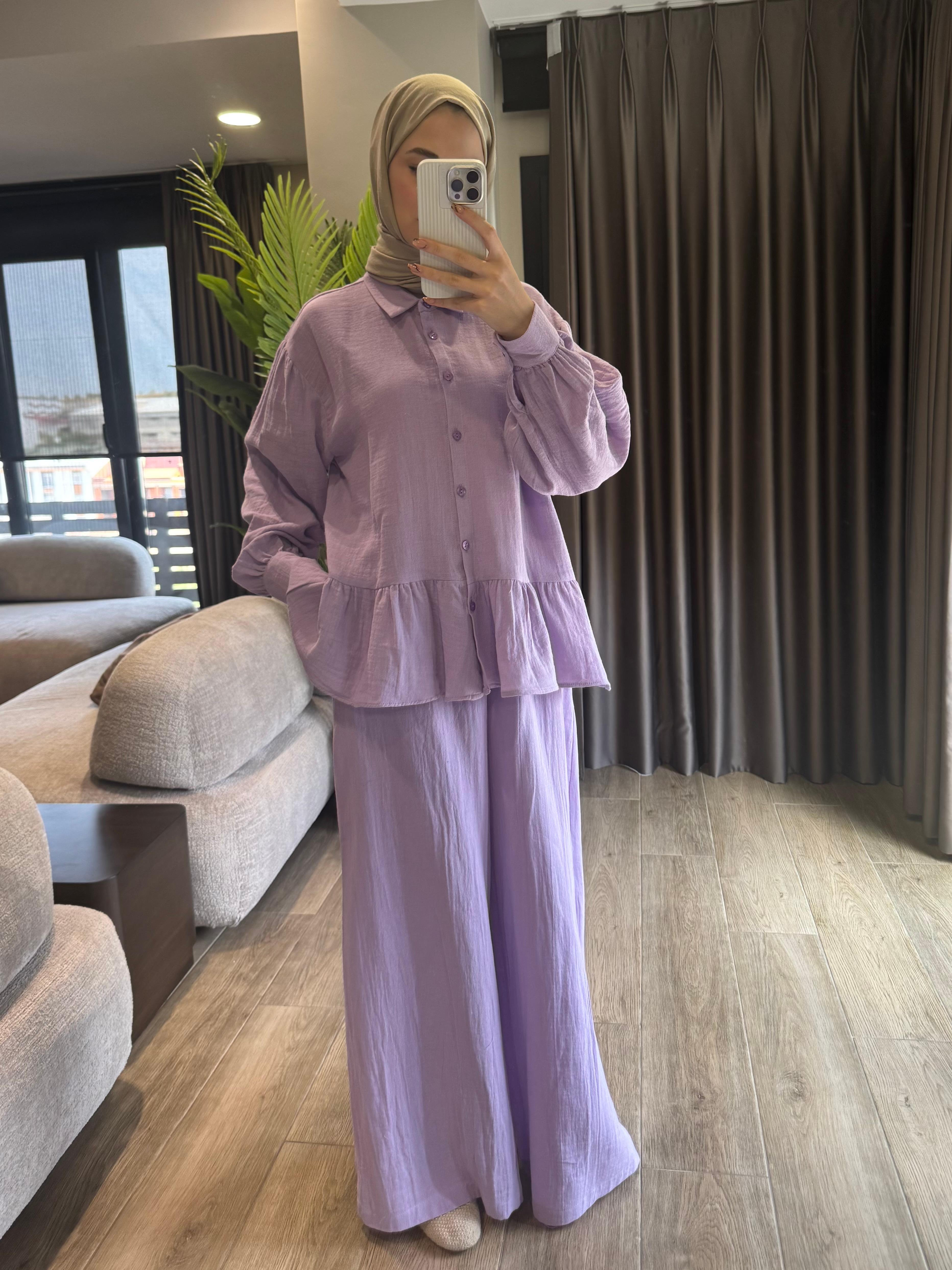 Lara müslin takım - mor