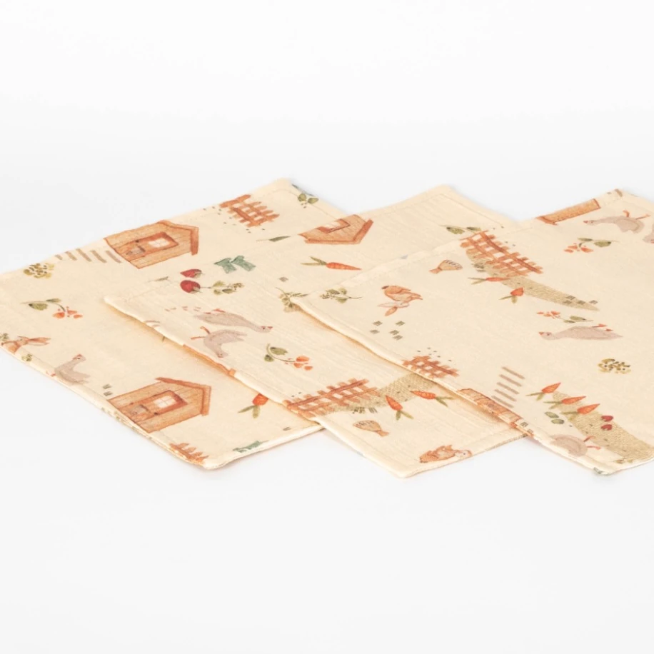 Mini Farm 3'lü Ağız Mendili