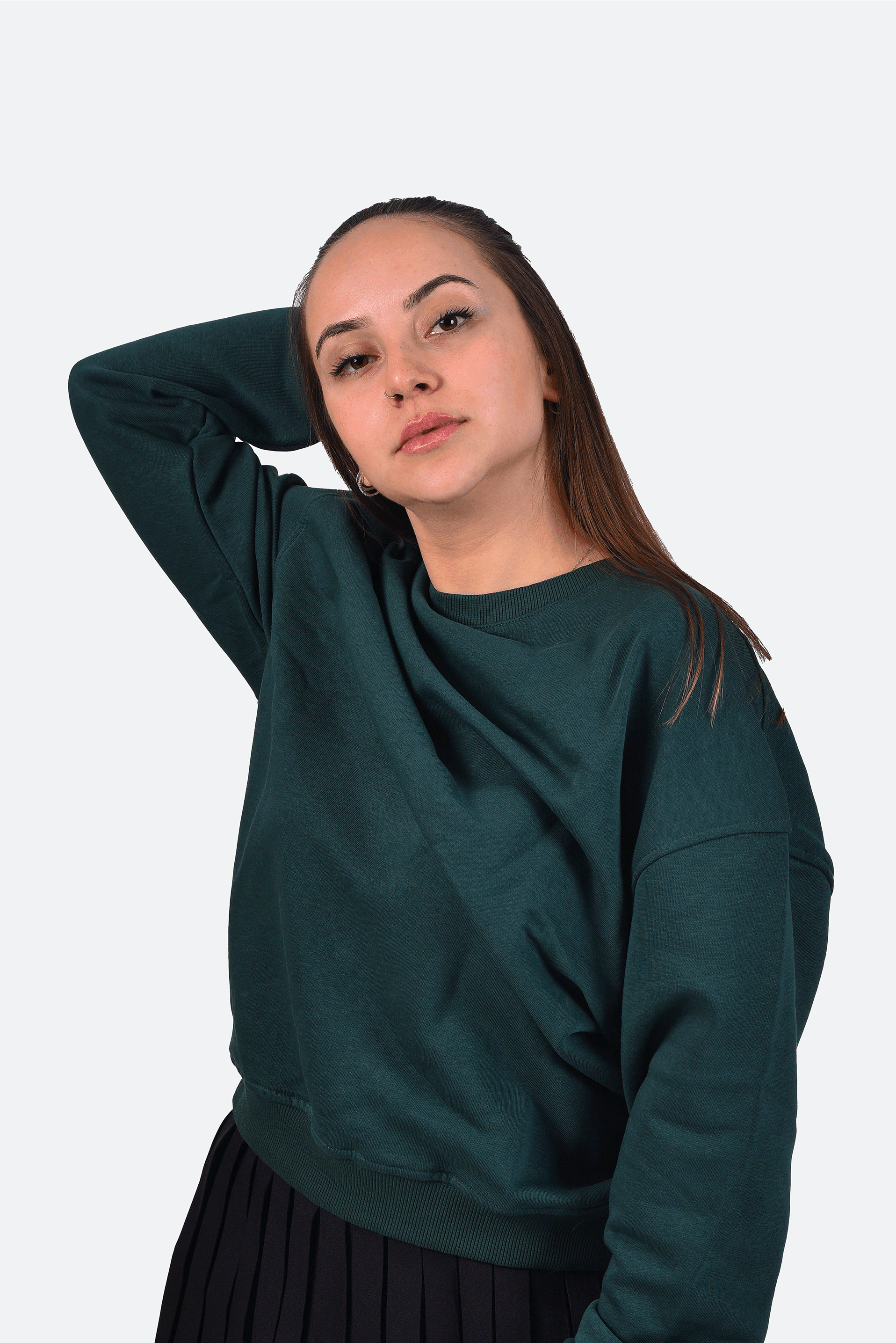 BİSİKLET YAKA SWEATSHIRT - YEŞİL