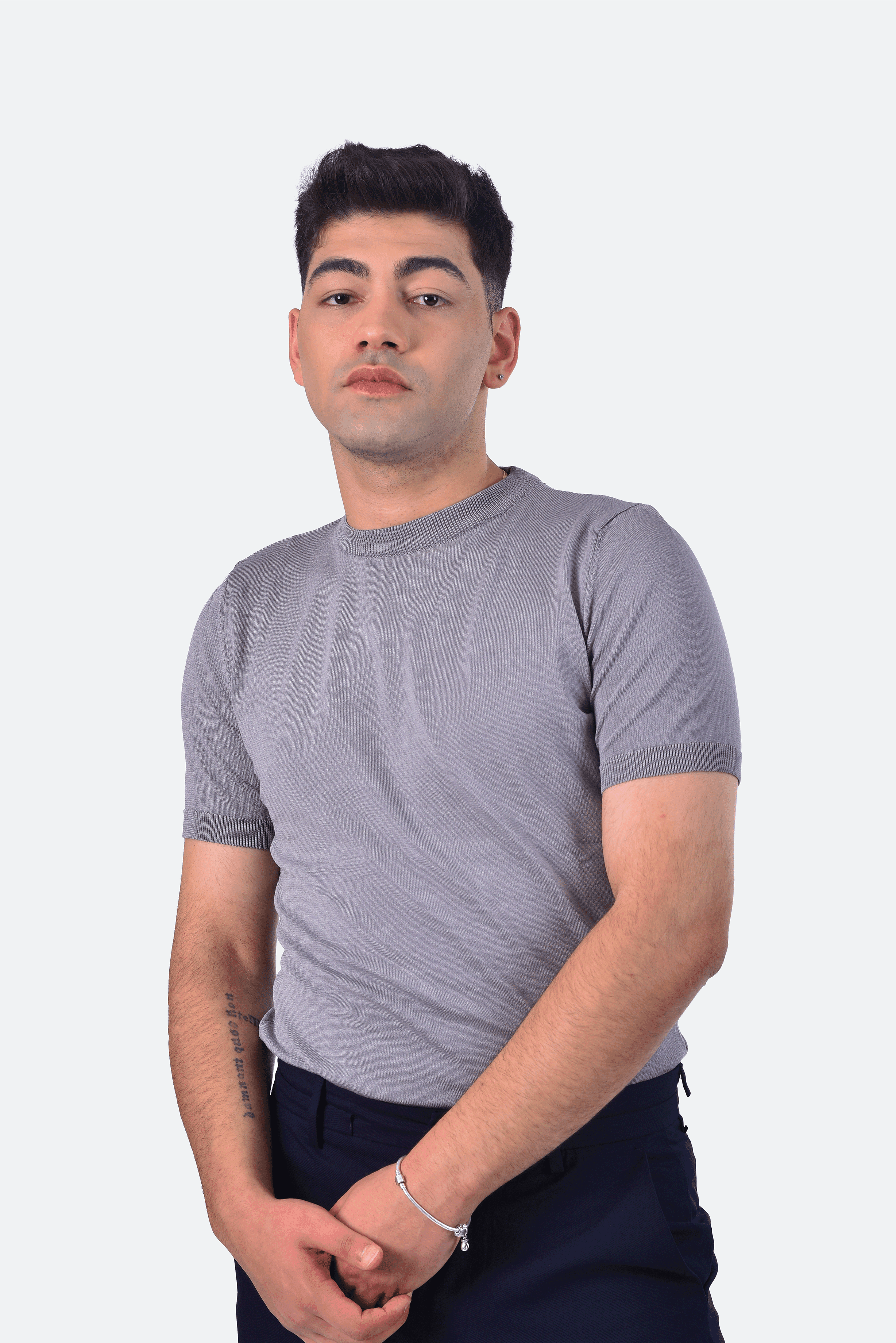 KNITTED T-SHIRTS - GREY