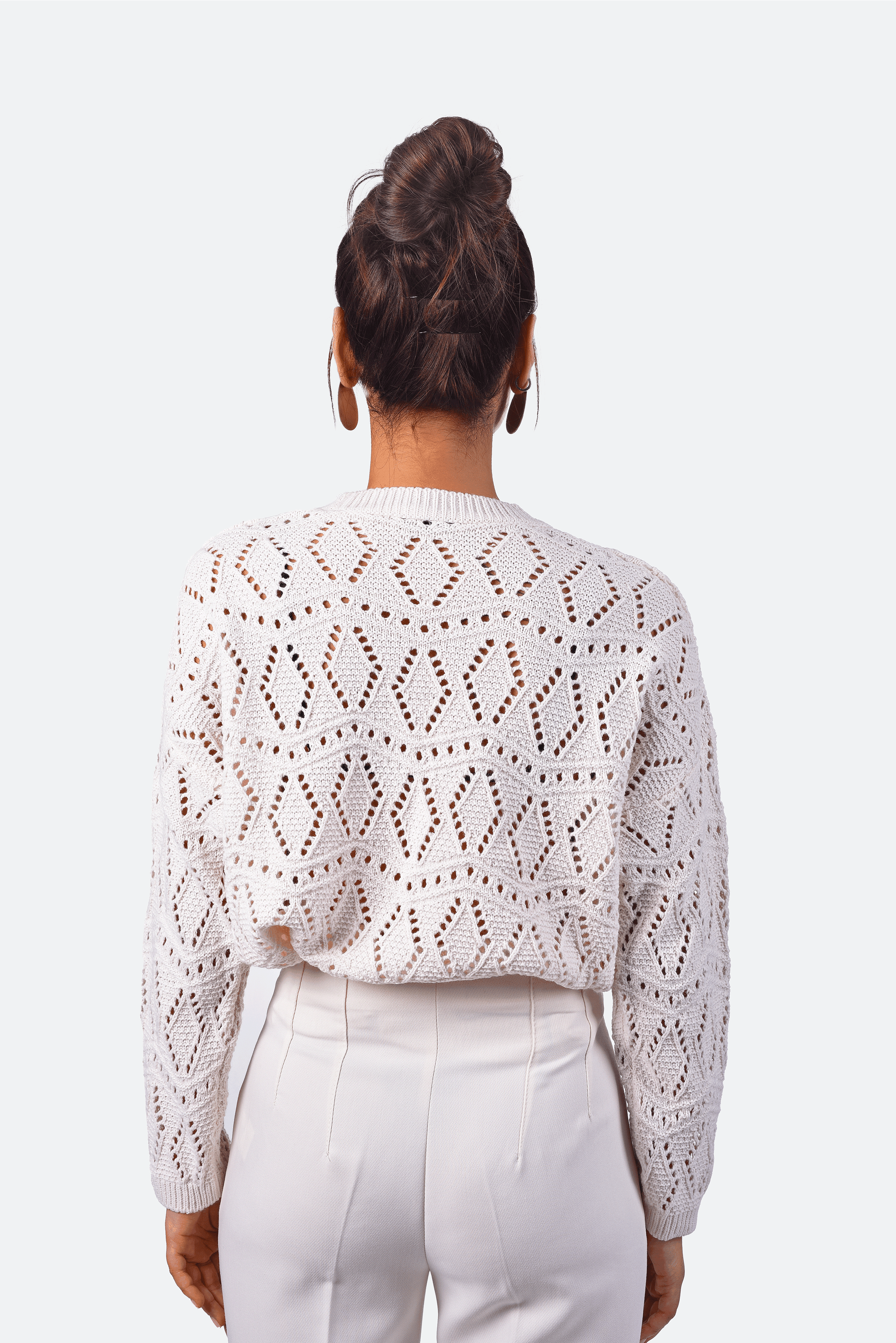 POINELLE KNIT SWEATER WITH DIAMOND PATTERN