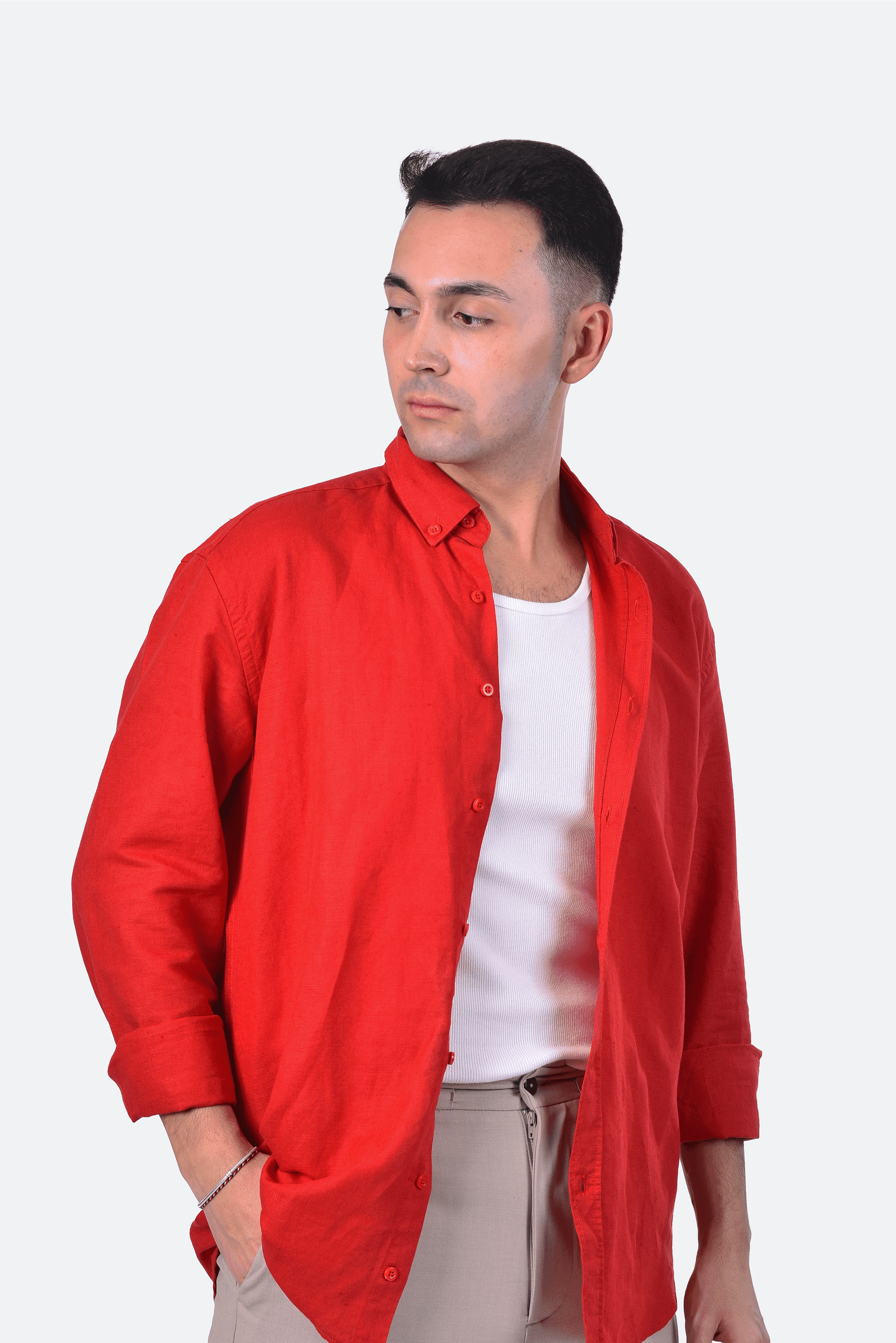 REGULAR FIT SHIRT - RED