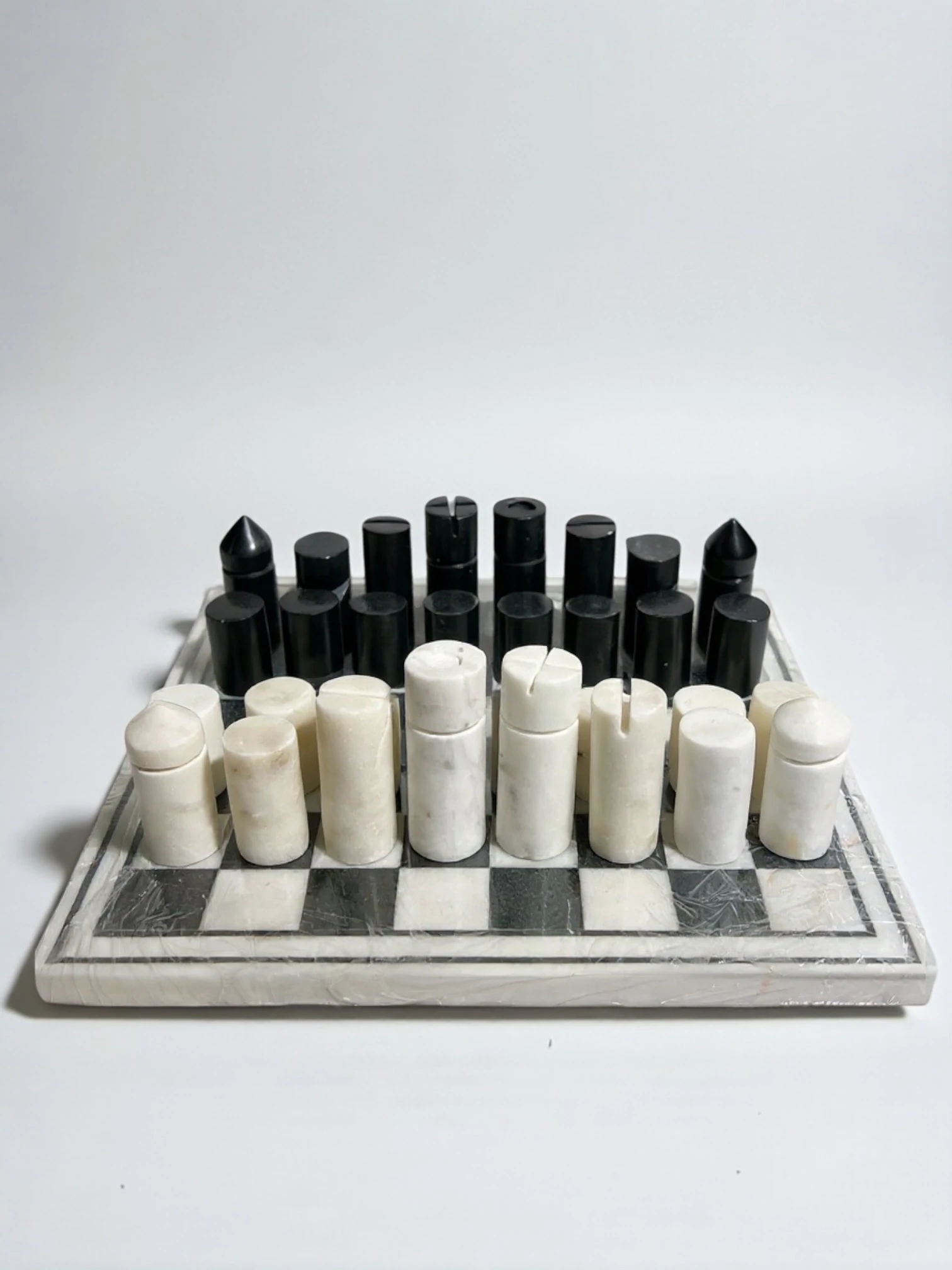 El Yapımı Mermer Satranç Takımı - Siyah