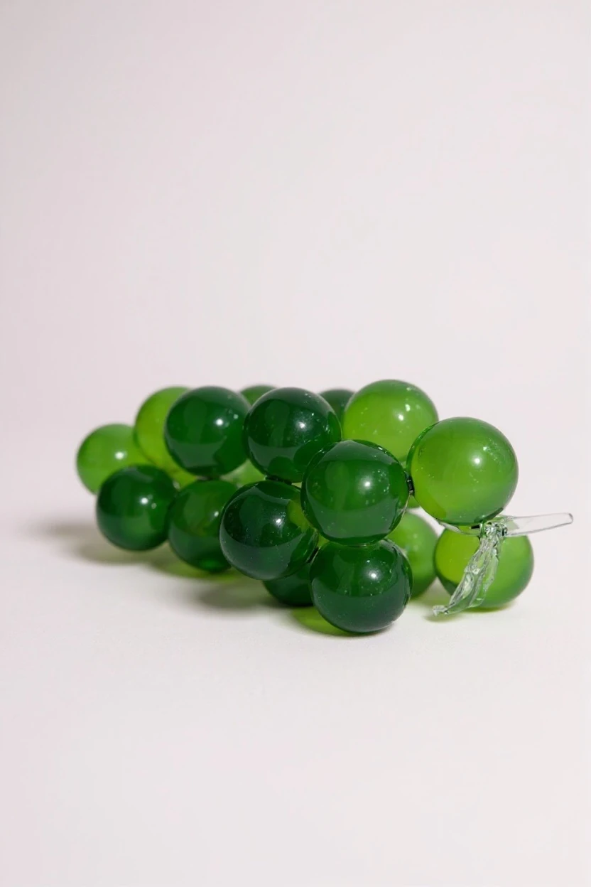 Dekoratif Cam Üzüm - Yeşil