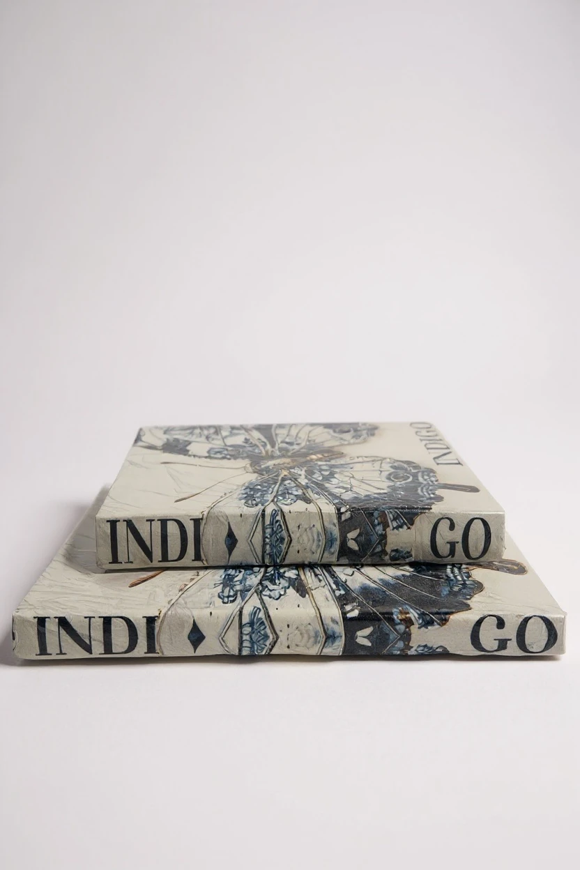 Dekoratif İkili İndigo Kitap Kutu