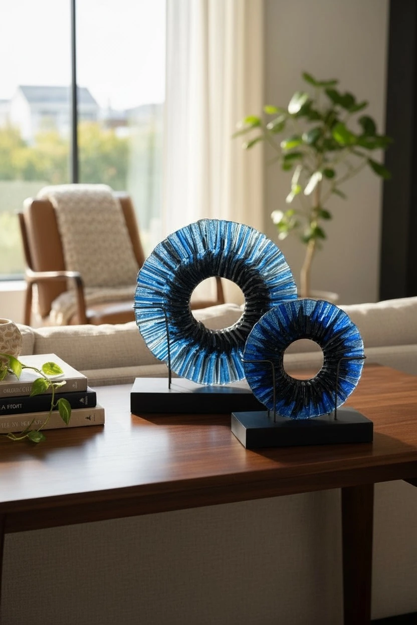 2'li Cam Füzyon Disk Mavi Siyah