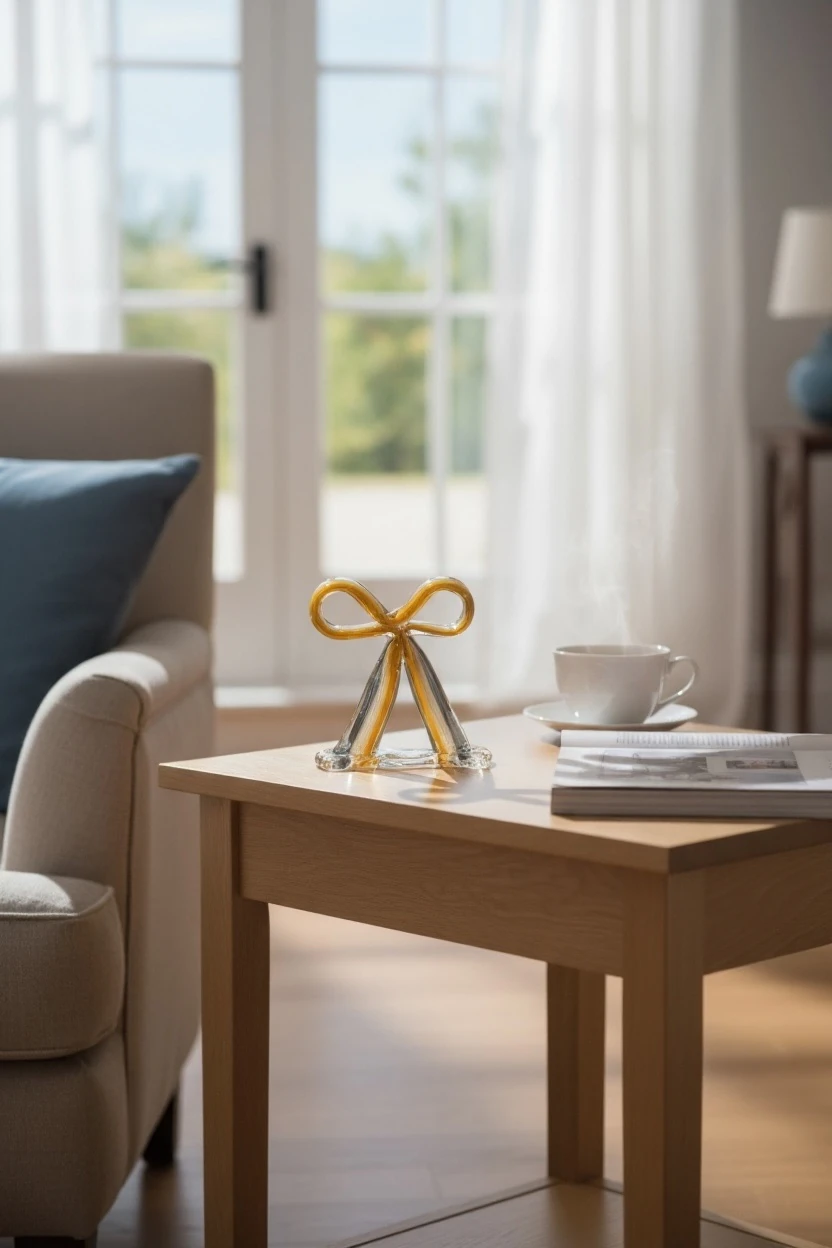 Dekoratif İkili Cam Fiyonk Obje