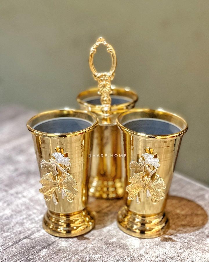 Üç Bölmeli Sofra Kaşıklığı Gold