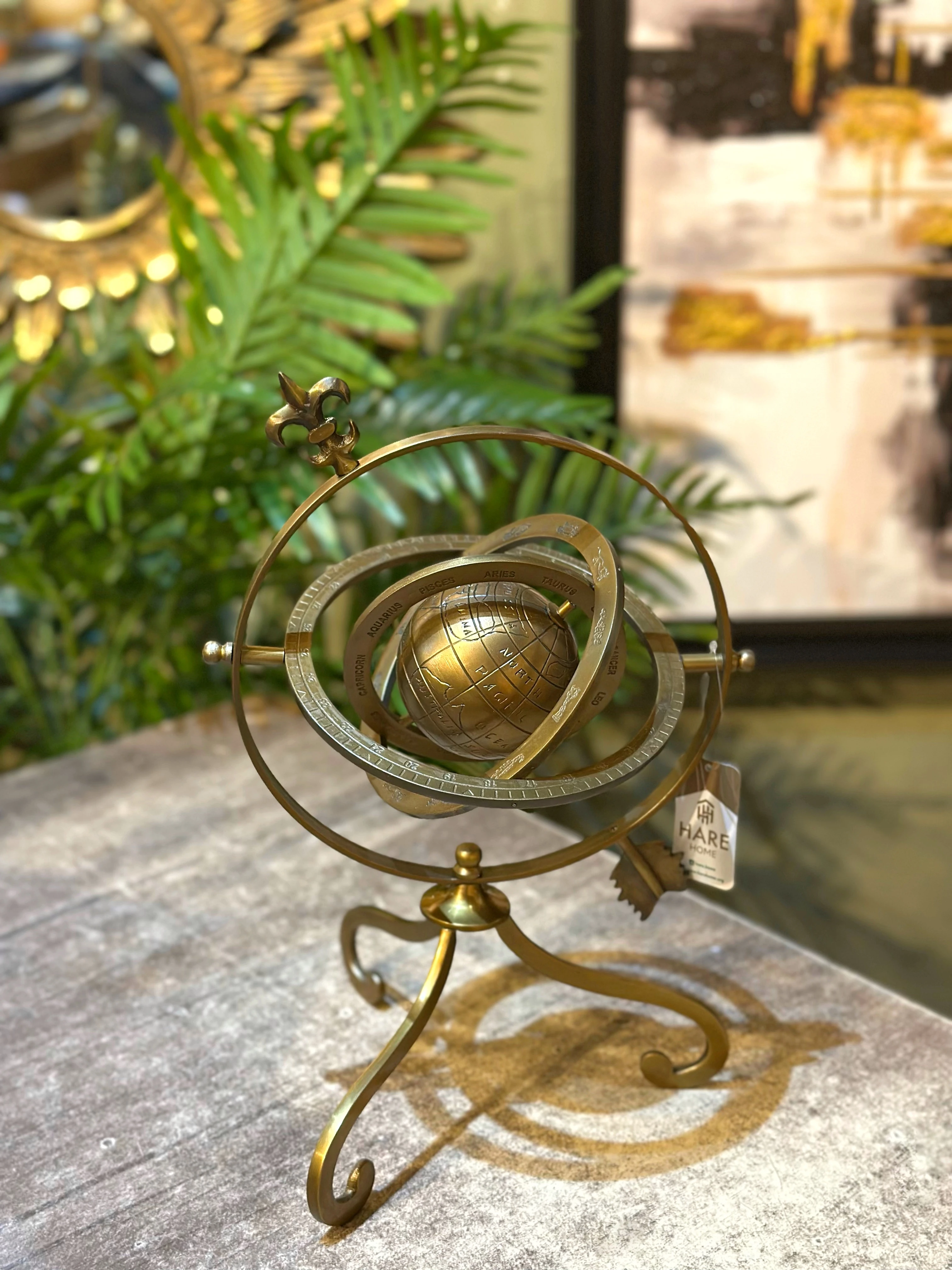 Dekoratif Armillary Dünya Küre - Eskitme