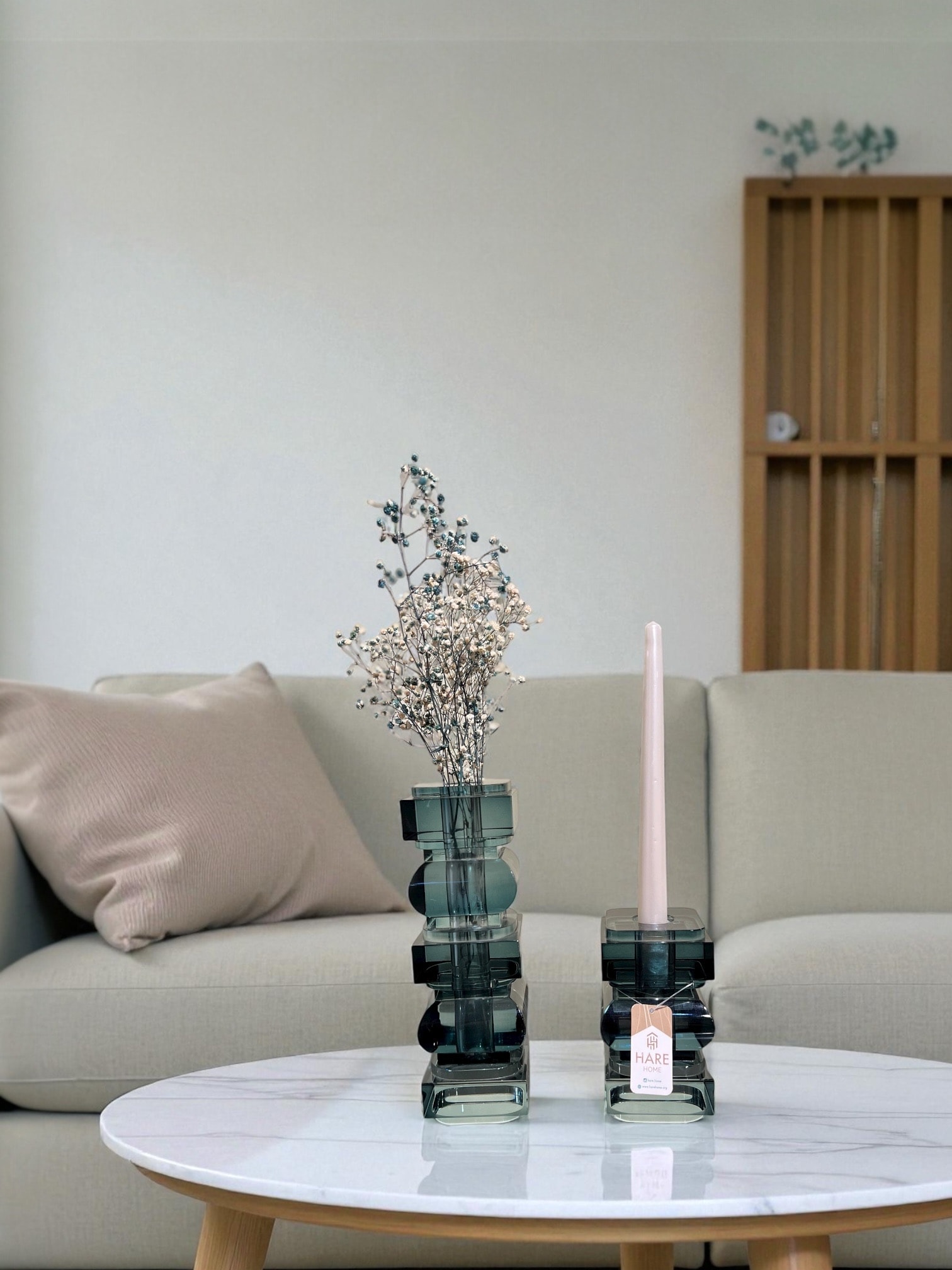 Geometrik Kristal Cam Vazo ve Mumluk