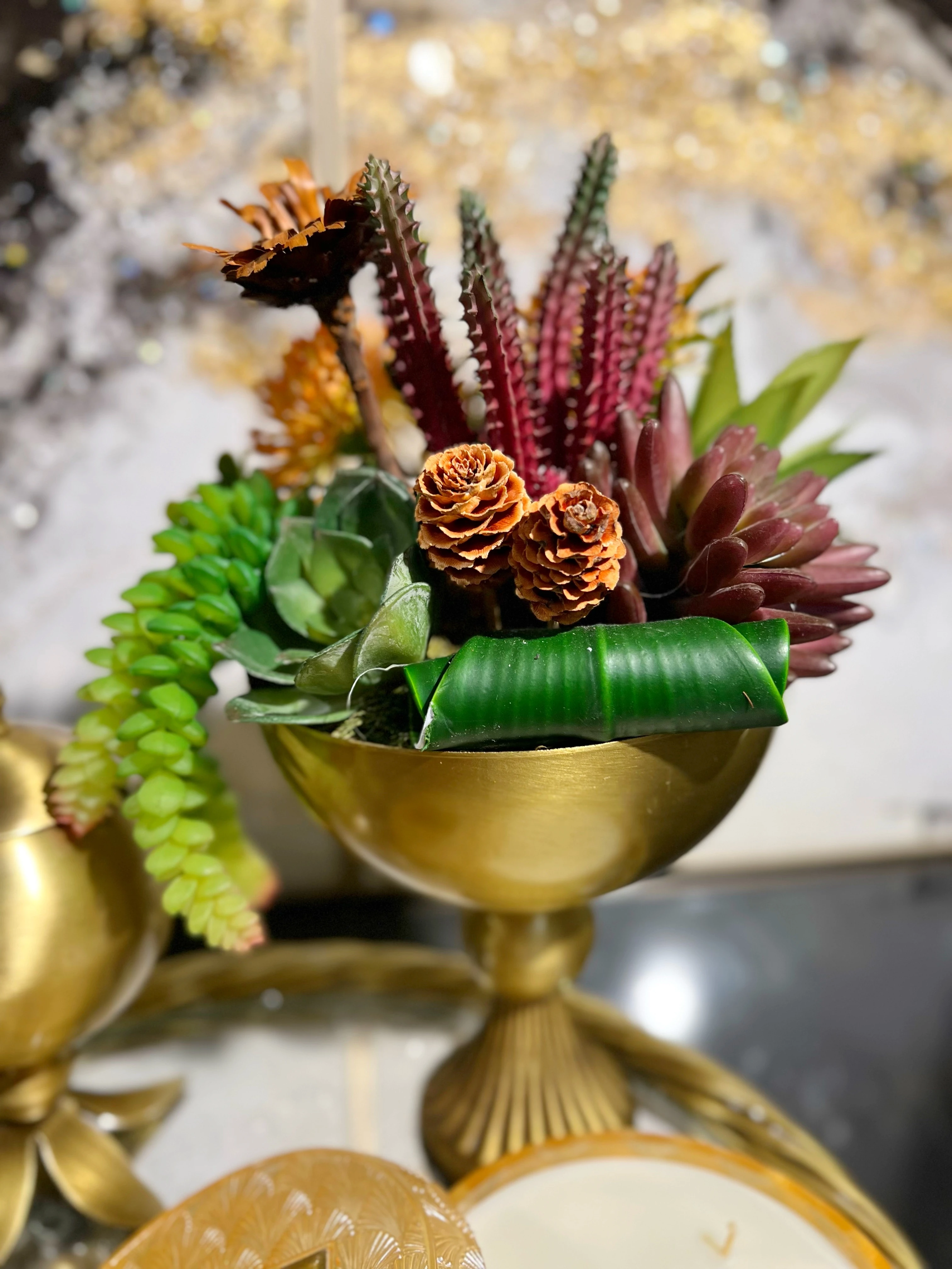 Dekoratif Eskitme Tepsili Sehpa Seti