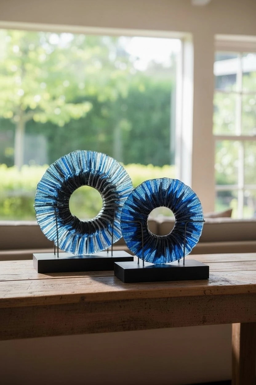 2'li Cam Füzyon Disk Mavi Siyah