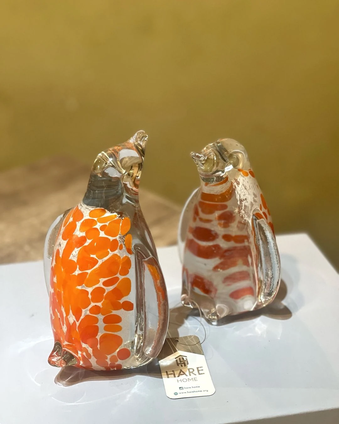 İkili Cam Penguen Biblo Turuncu