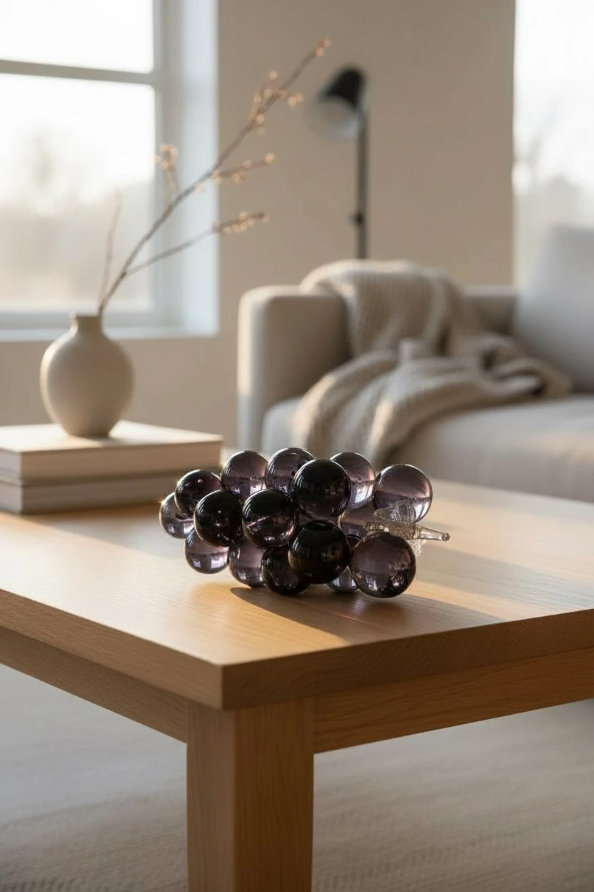 Dekoratif Cam Üzüm - Füme