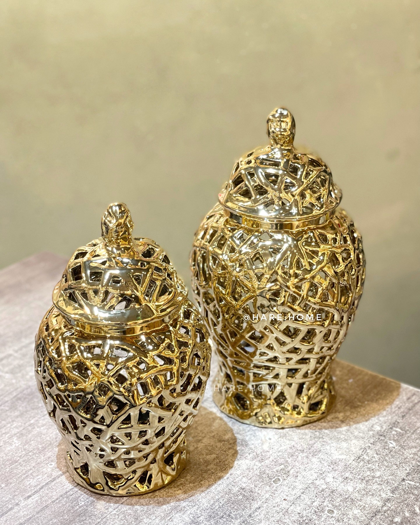 Dekoratif İkili Seramik Şah Küp Gold