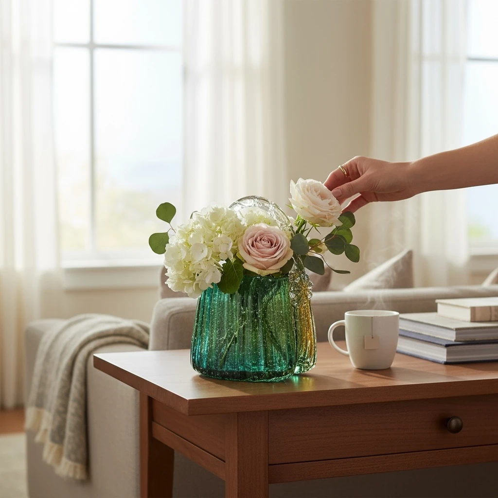 El Yapımı Dekoratif Cam Çanta Vazo - Karışık