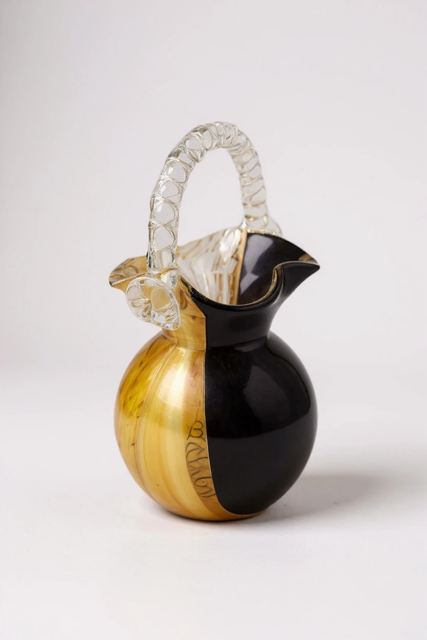 Cam Sepet Vazo Amber Siyah