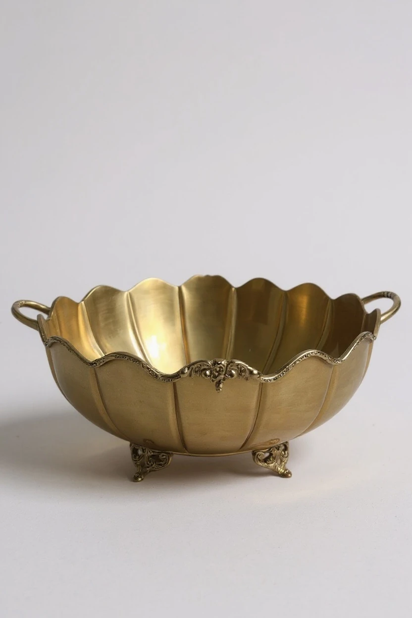 Pirinç Dekorarif Oval Gondol Kase