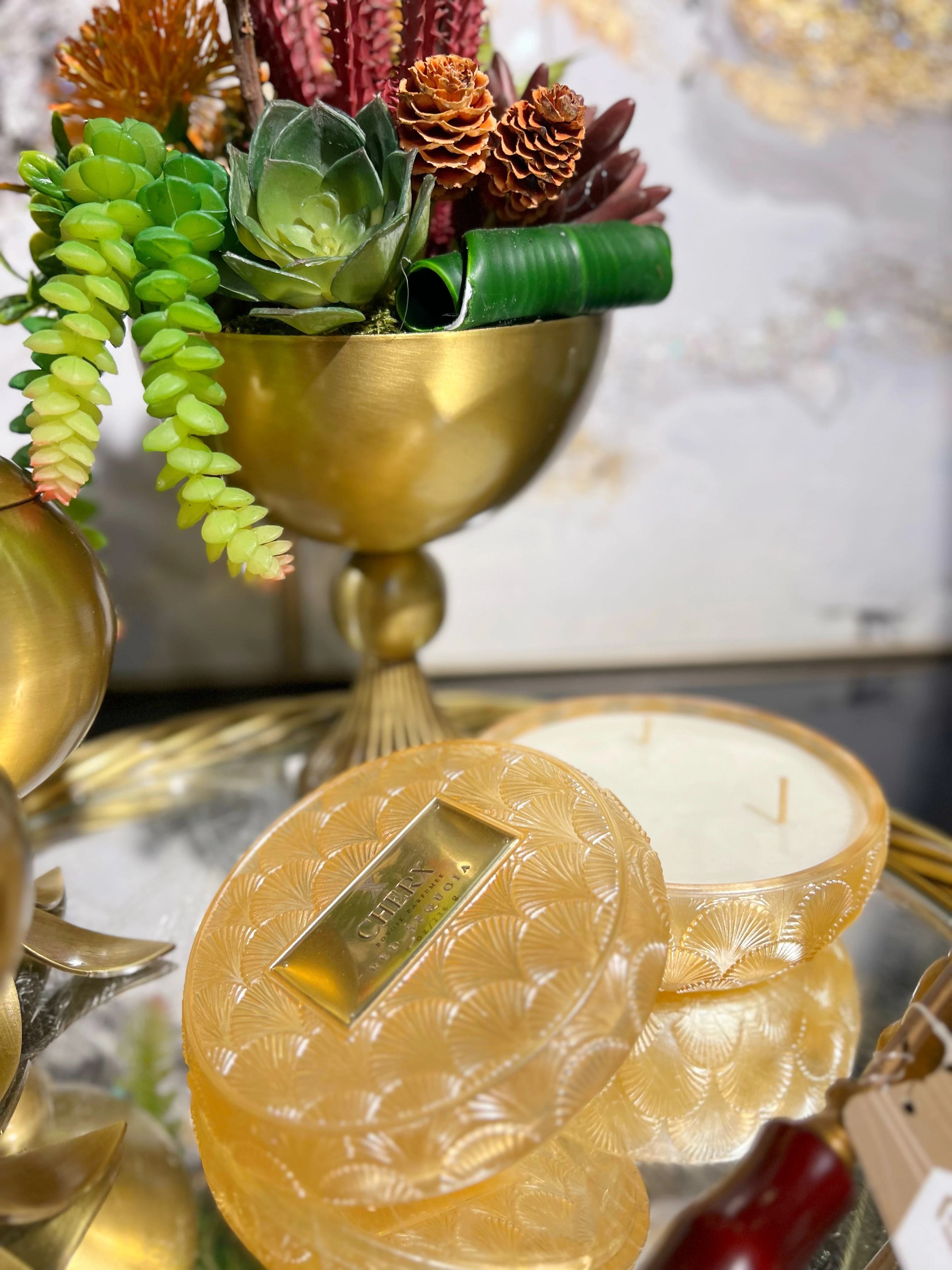 Dekoratif Eskitme Tepsili Sehpa Seti