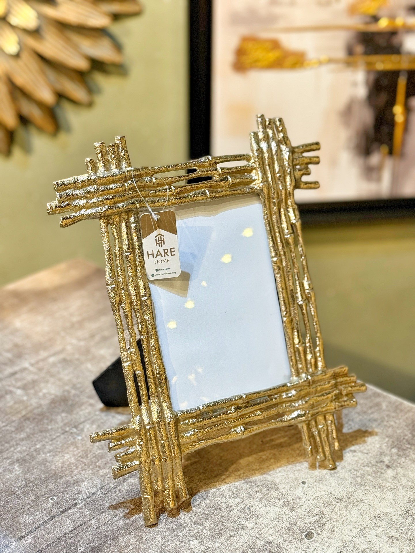 Bambu Görünümlü Çerçeve Gold