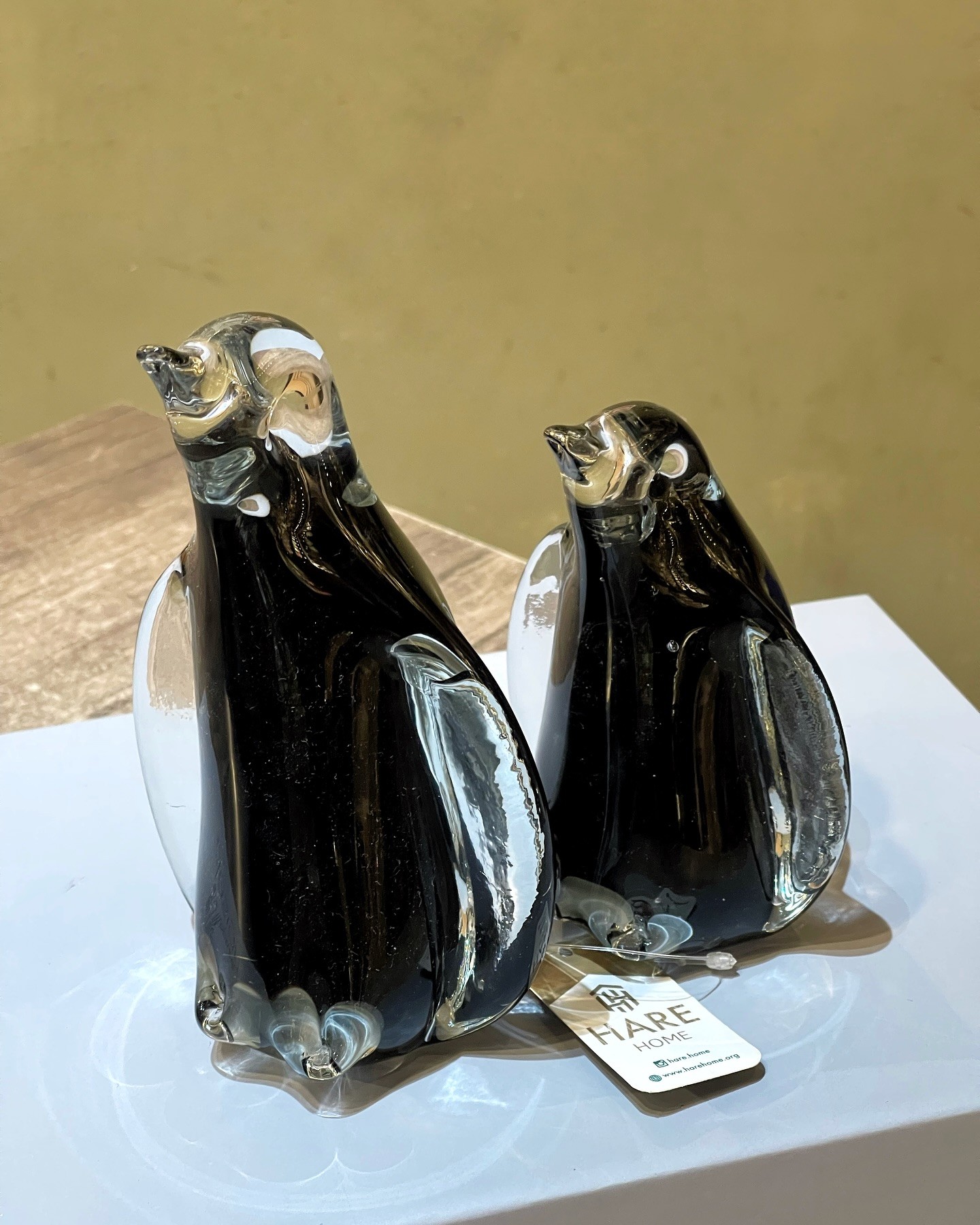 İkili Cam Penguen Biblo Siyah