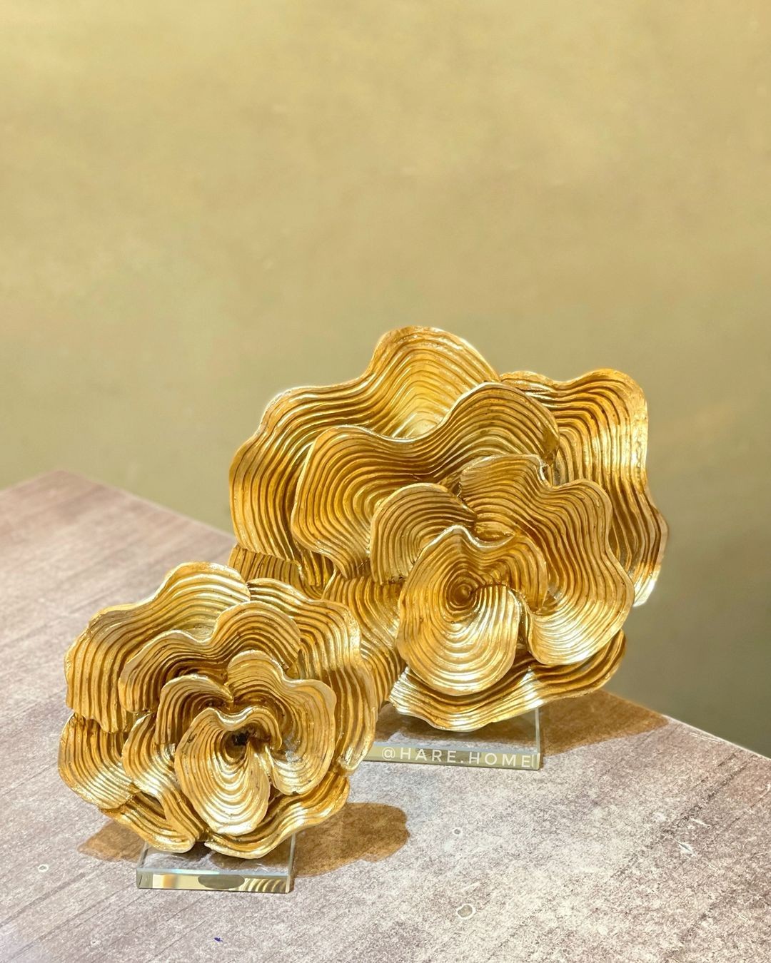 İkili Dekoratif Gül Mercan Gold