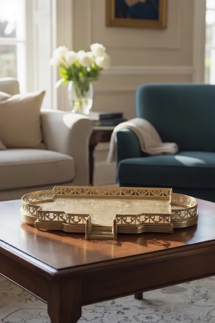 Dekoratif Merdivenli Pirinç Jardinyer