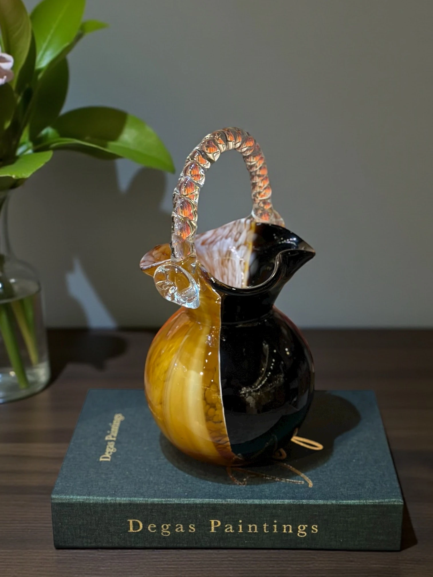 Cam Sepet Vazo Amber Siyah