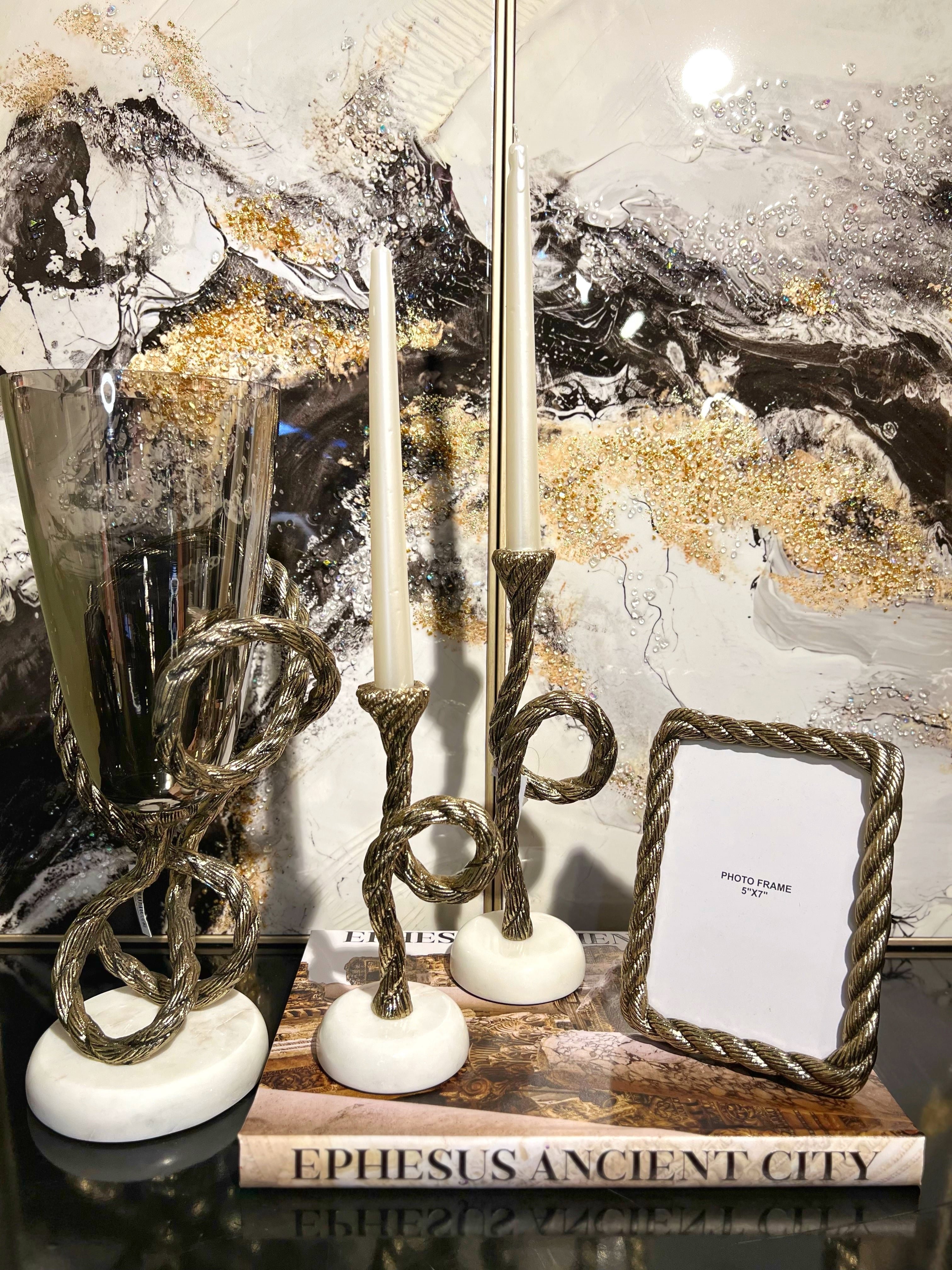 Mermer Detaylı Lüks Dekor Seti