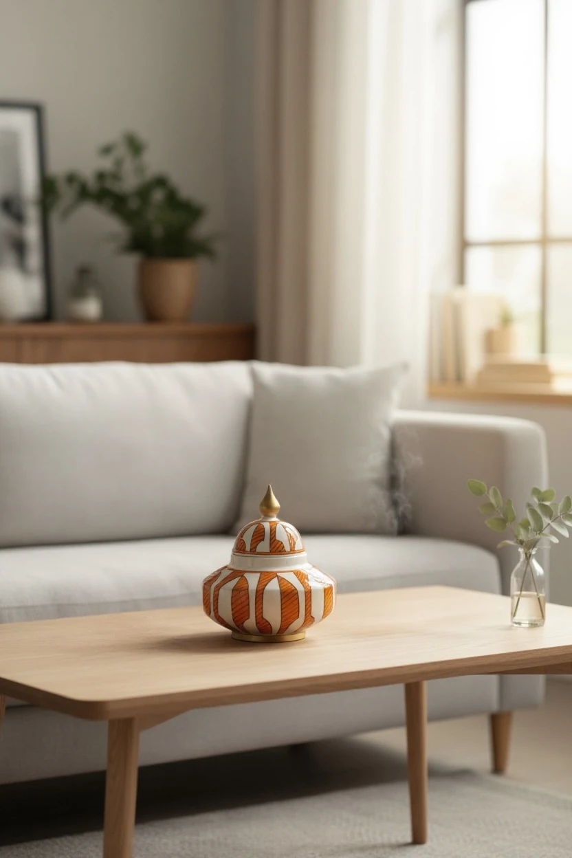 Turuncu Tarama Seramik Küp