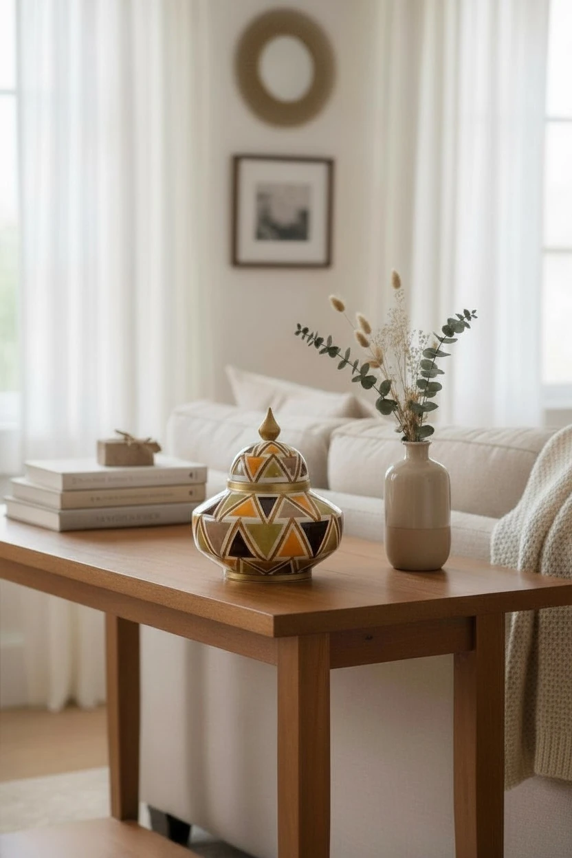 Geometrik Desenli Seramik Küp