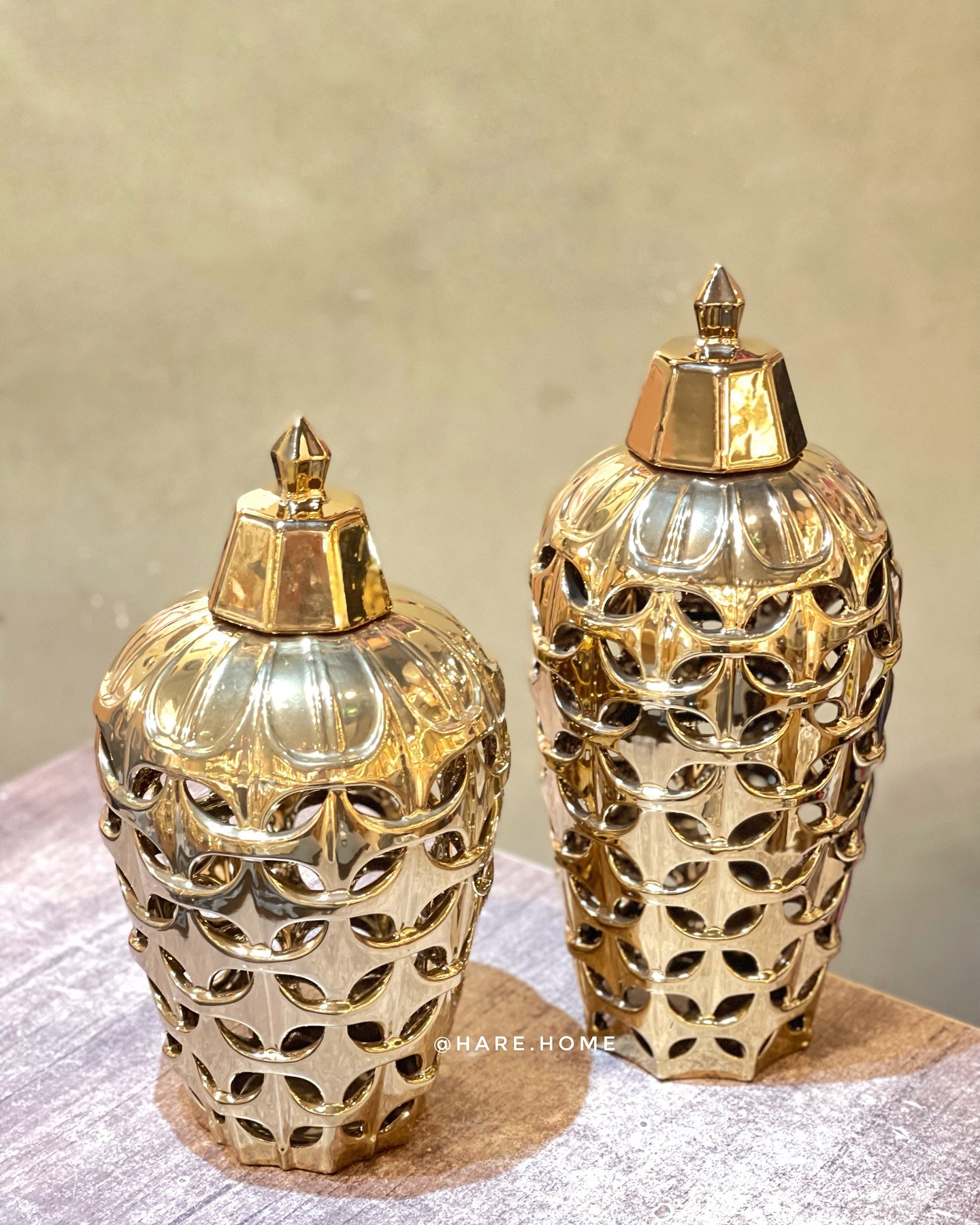 Dekoratif İkili Seramik Küp Gold