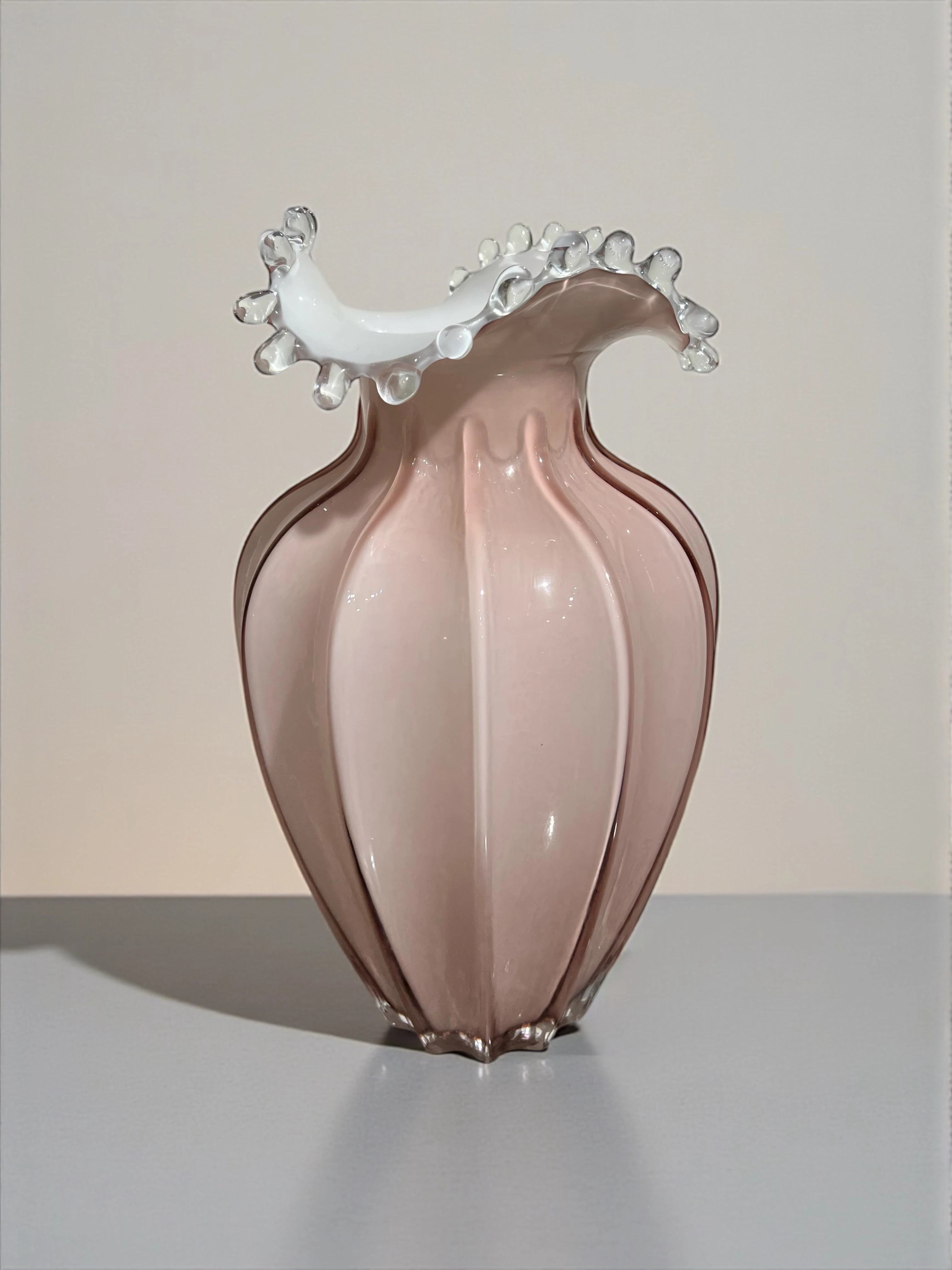 Pembe Dekoratif Cam Vazo - Büyük