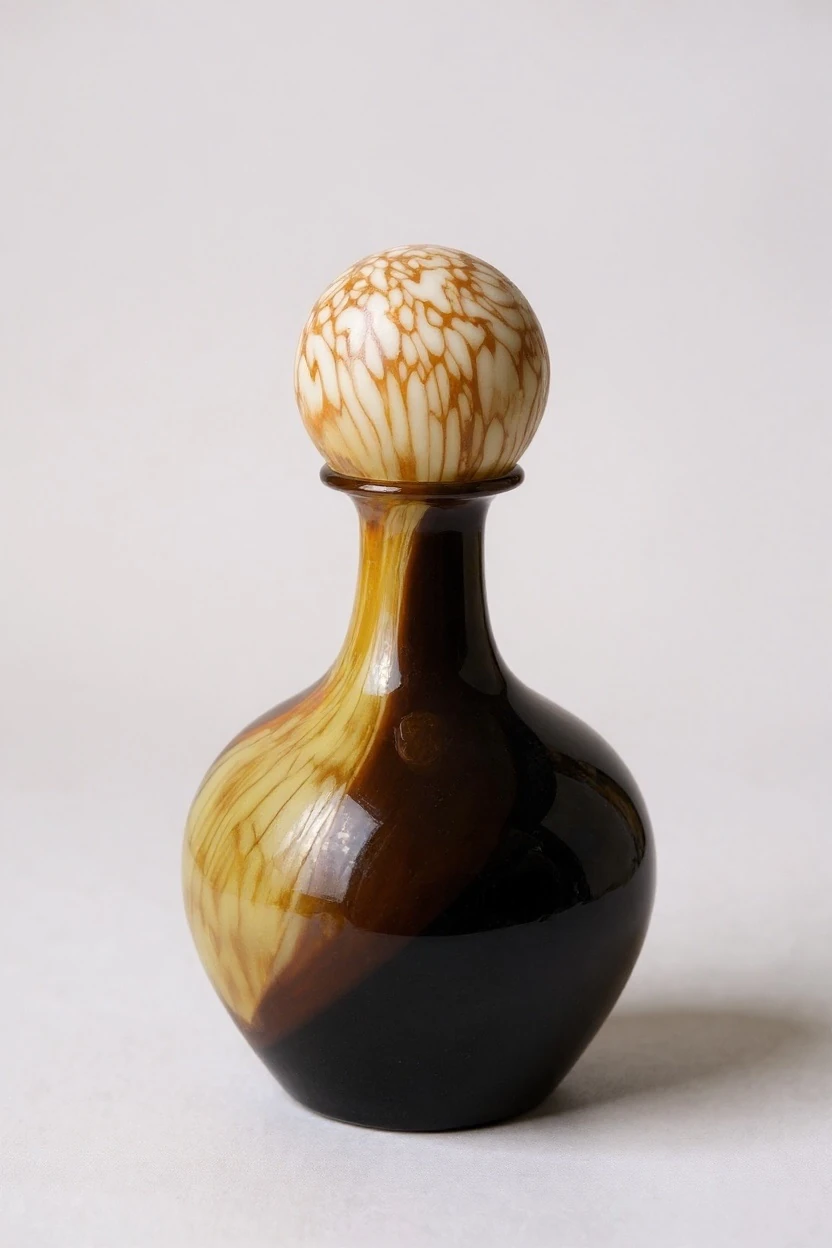 Dekoratif Cam Karaf Amber Siyah