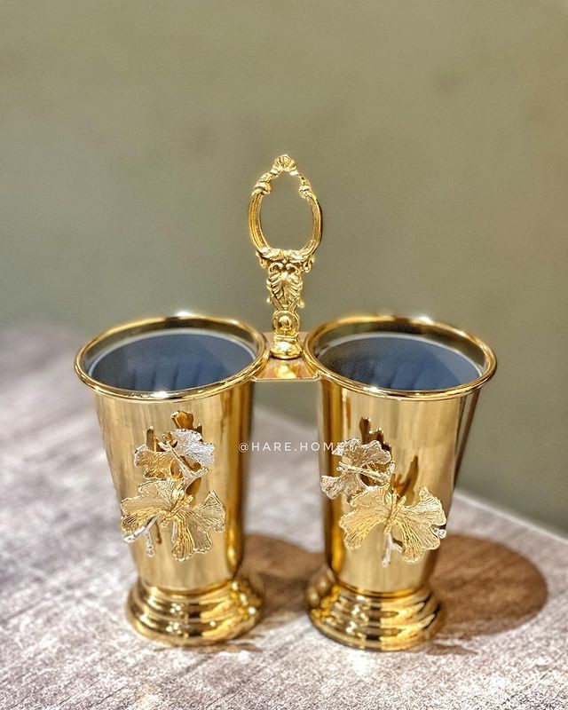 İki Bölmeli Sofra Kaşıklığı Gold