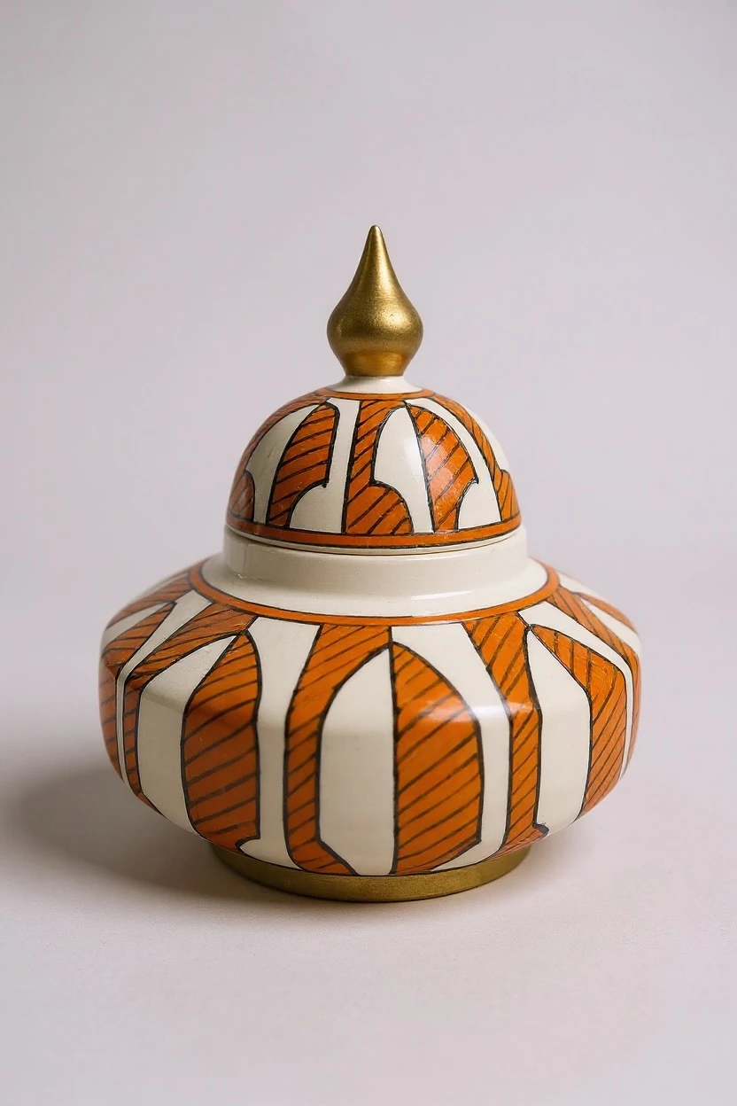 Turuncu Tarama Seramik Küp