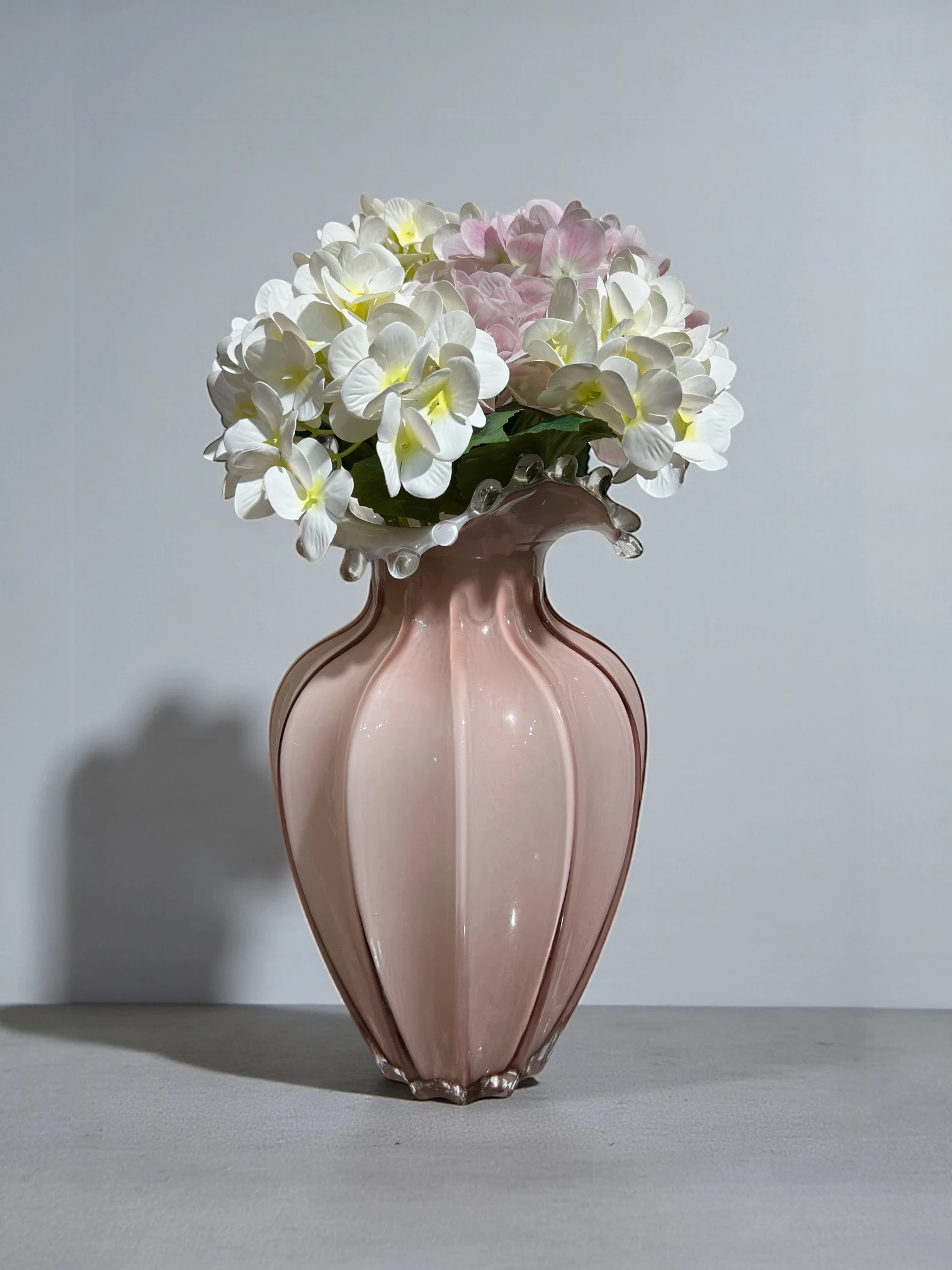 Pembe Dekoratif Cam Vazo - Büyük