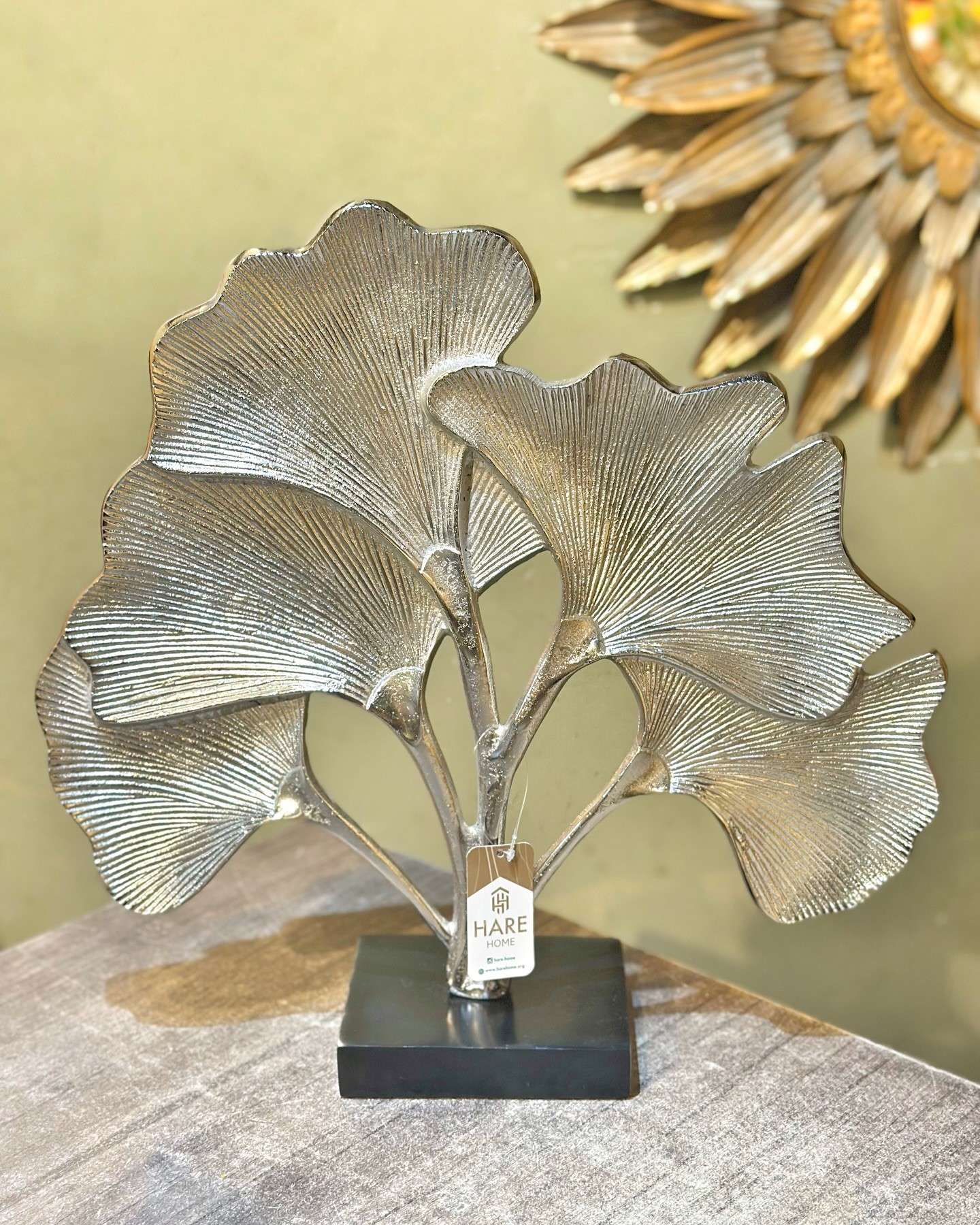 Ginkgo Yaprak Dekoratif Obje Gümüş