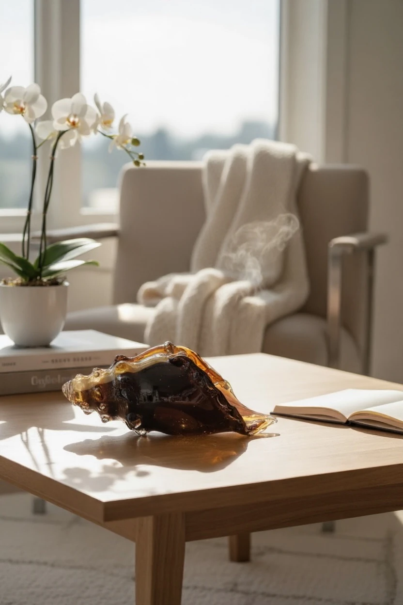 Dekoratif Cam Deniz Kabuğu Amber