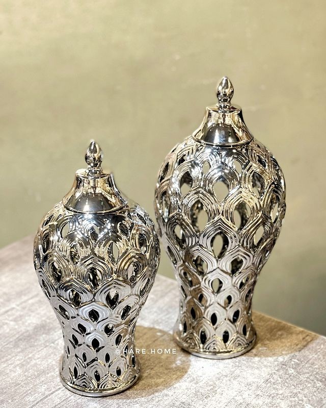 Dantel Görünümlü İkili Şah Küp Gümüş
