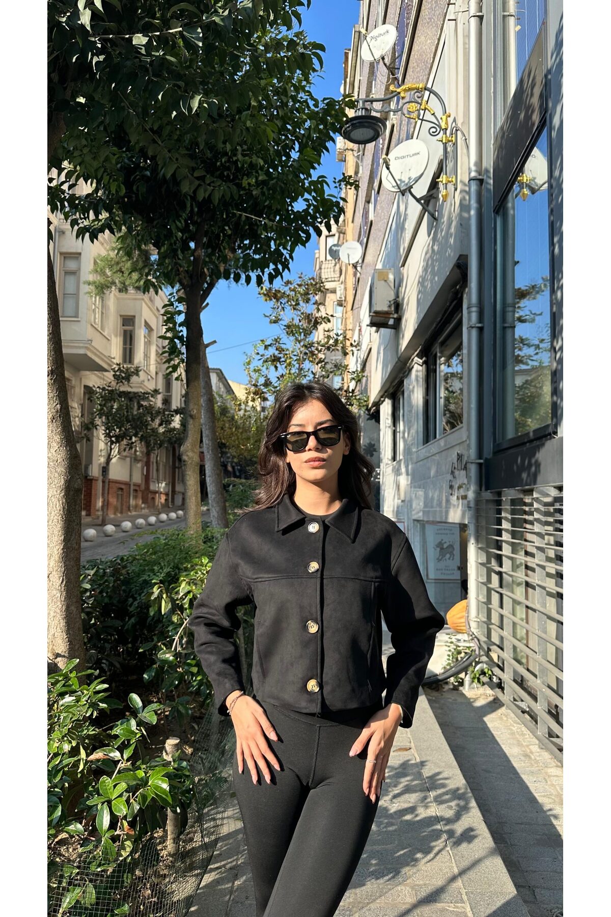 Siyah Dört Düğmeli Premium Kalite Nubuk Ceket