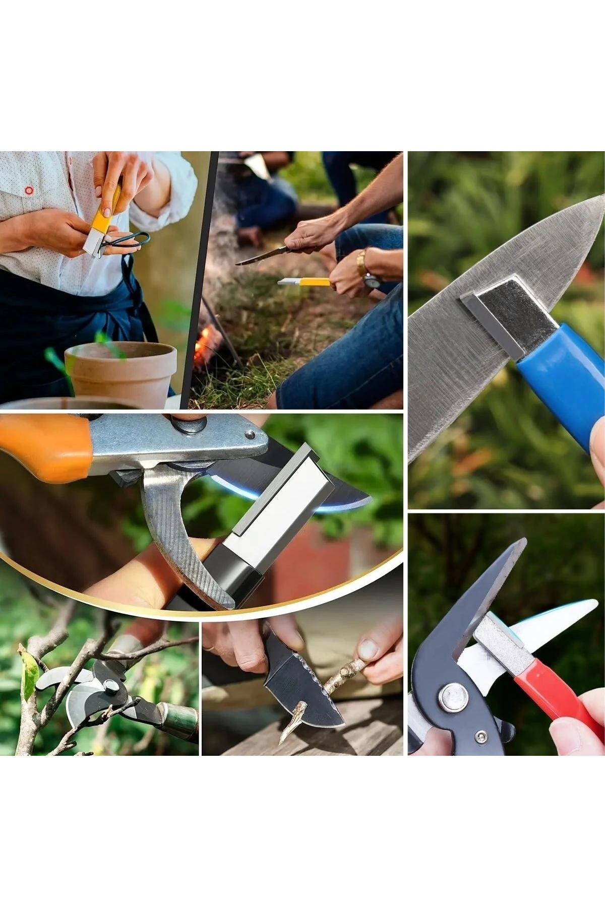 Koruyucu Kapaklı Keskin Makas Budama Makası Bıçak Bileme Aparatı Bileyici