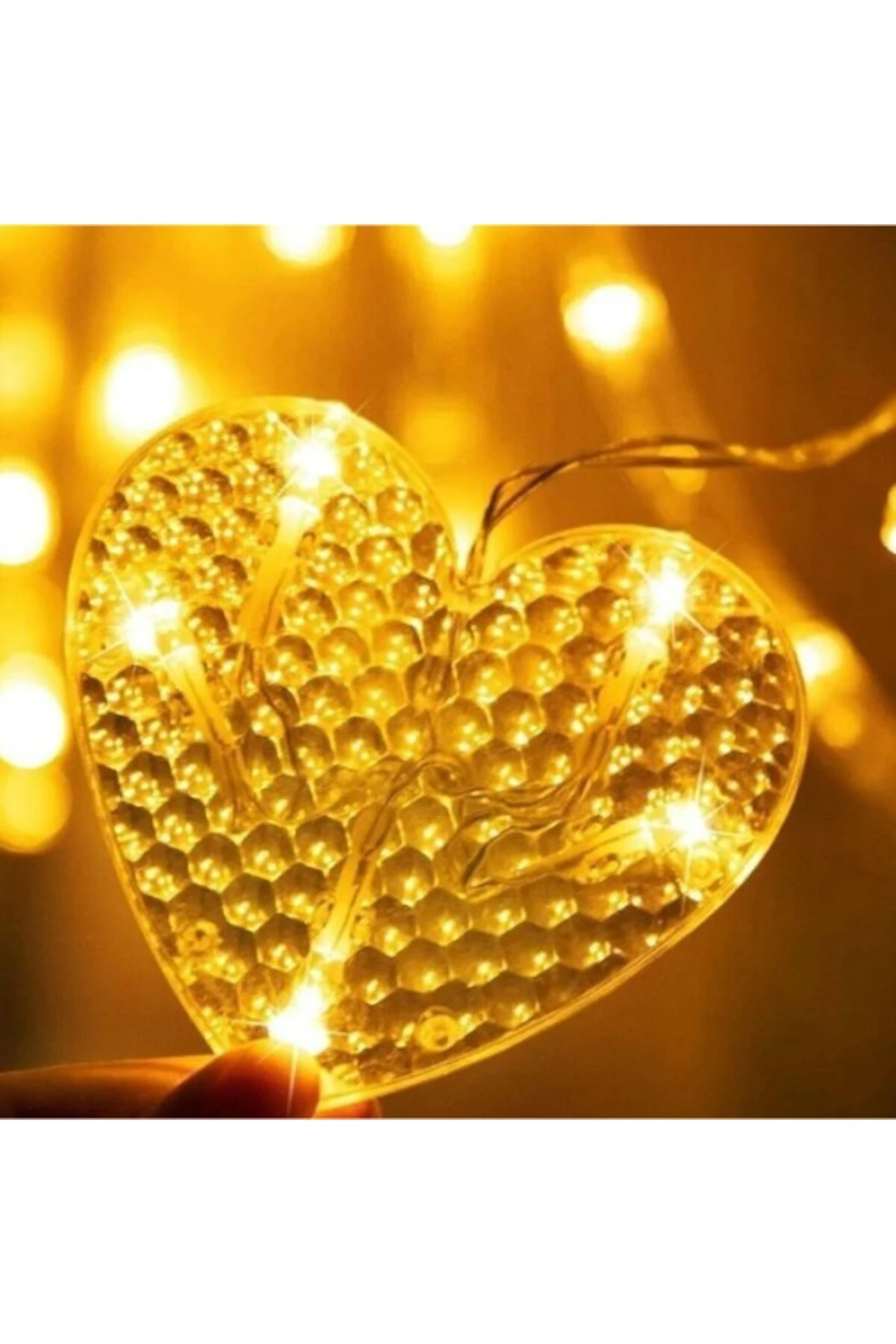 Kalp Perde Led Işık 3m 6 Sıra 12 Adet Gün Işığı