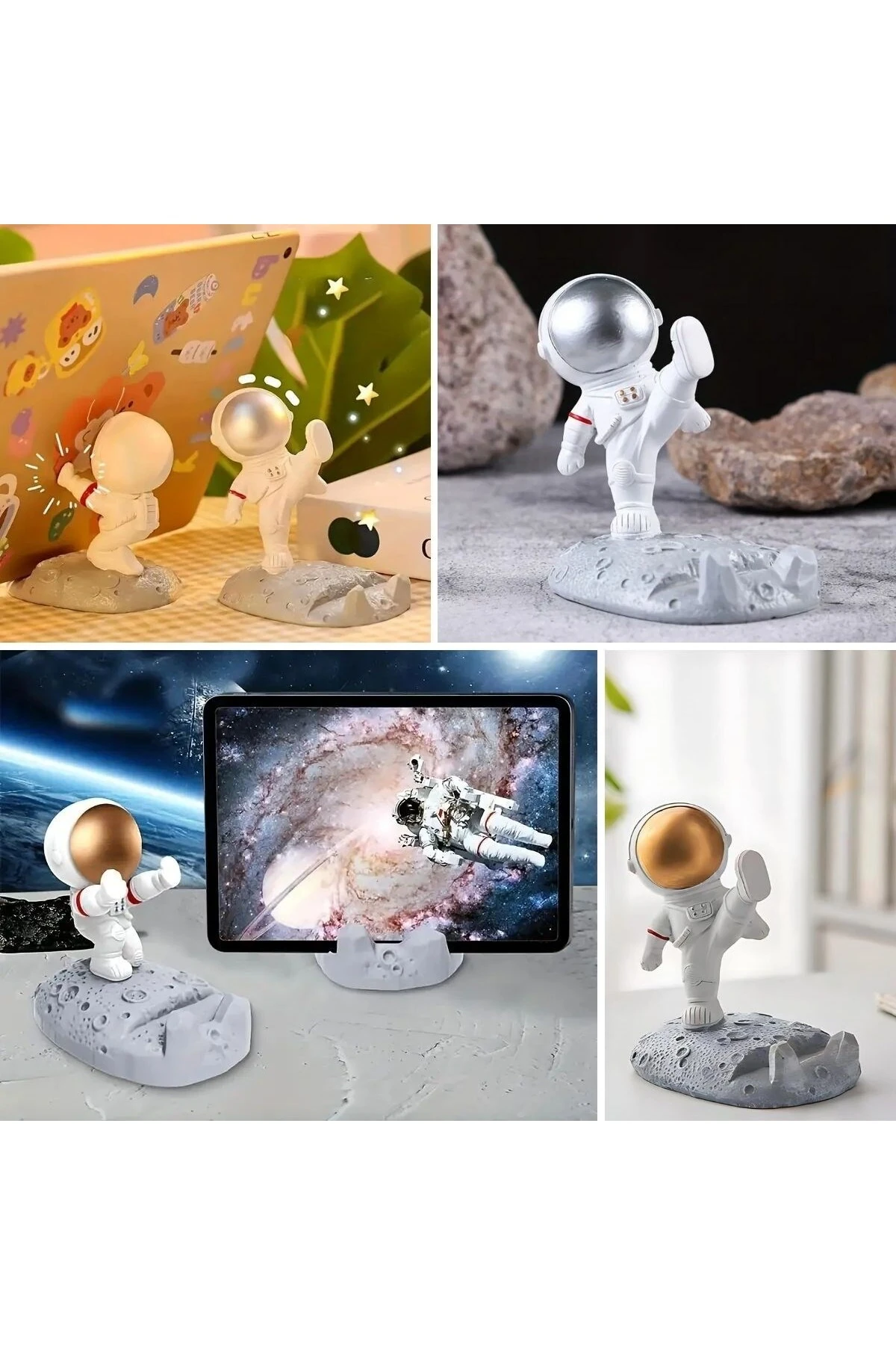 Mini Astronot Model Telefon ve Tablet Tutucu Standı
