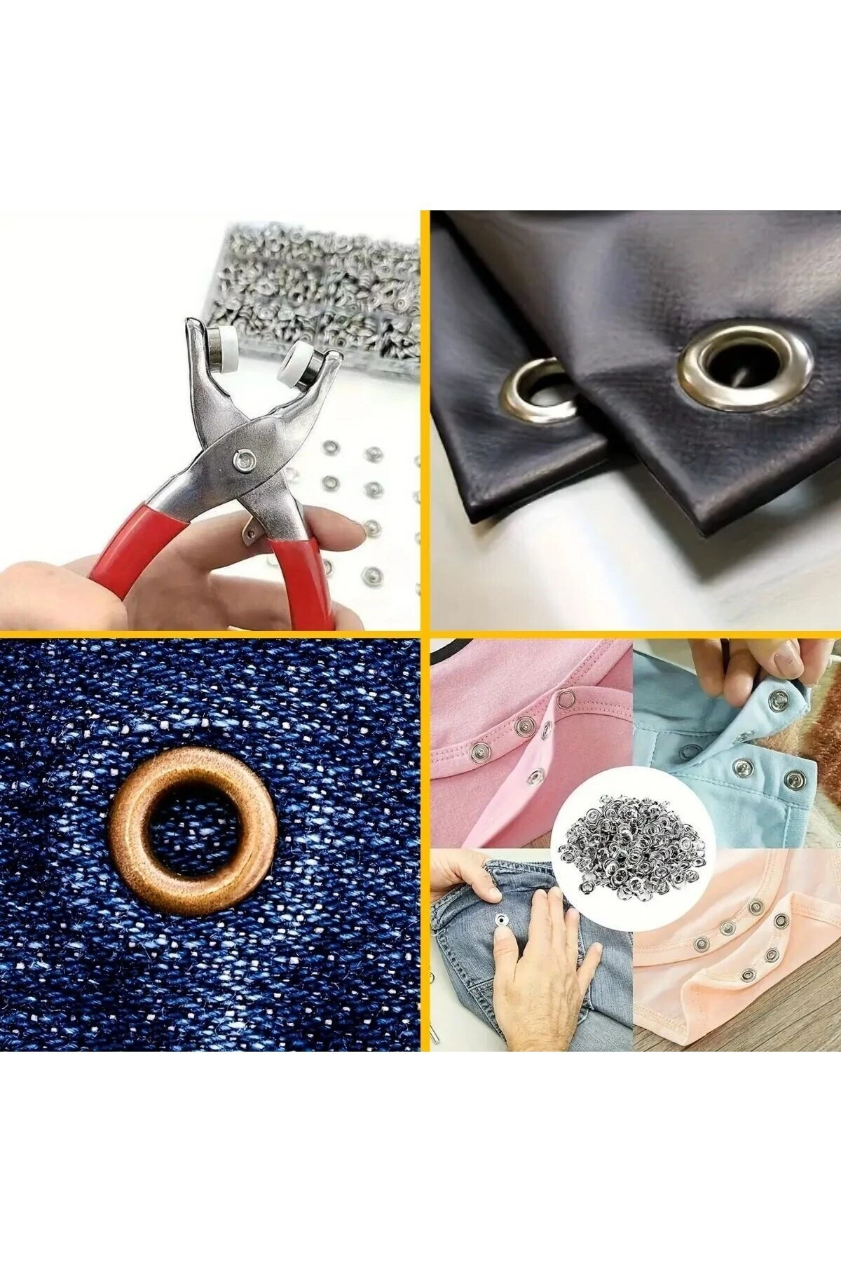 200 adet Paslanmaz Çelik Çıtçıt ve Pense Seti Metal Çıt Çıt Makinesi