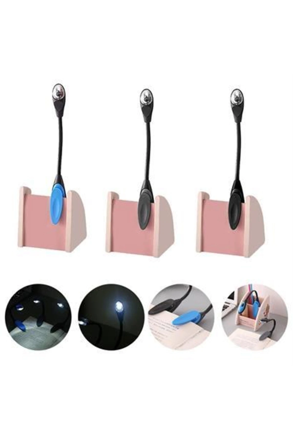 Kitap Okuma Lambası Kıskaçlı Işık Pilli Aydınlatma Kitap Okuma Işığı