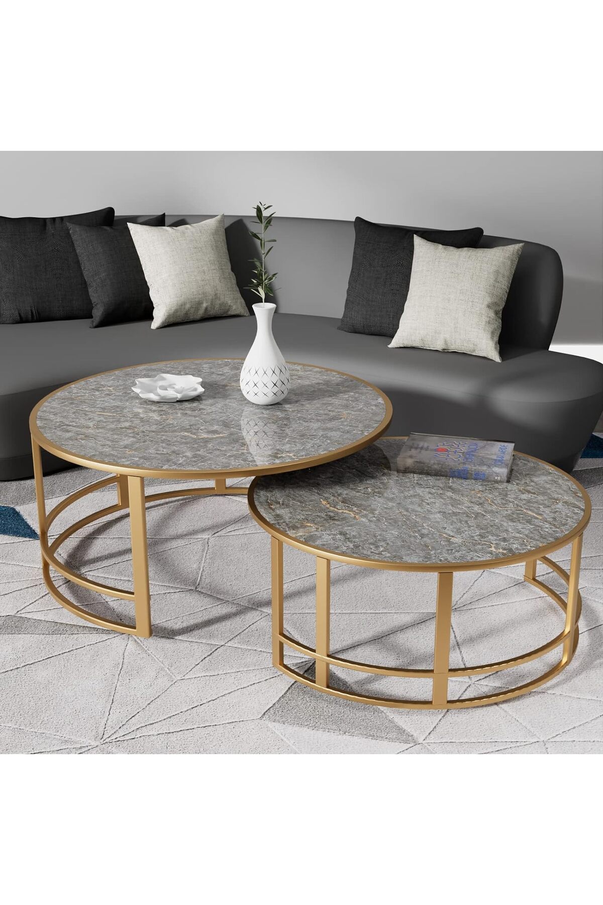 Mermer Desenli Sticker Folyo Koyu Gri 60CM*5MT