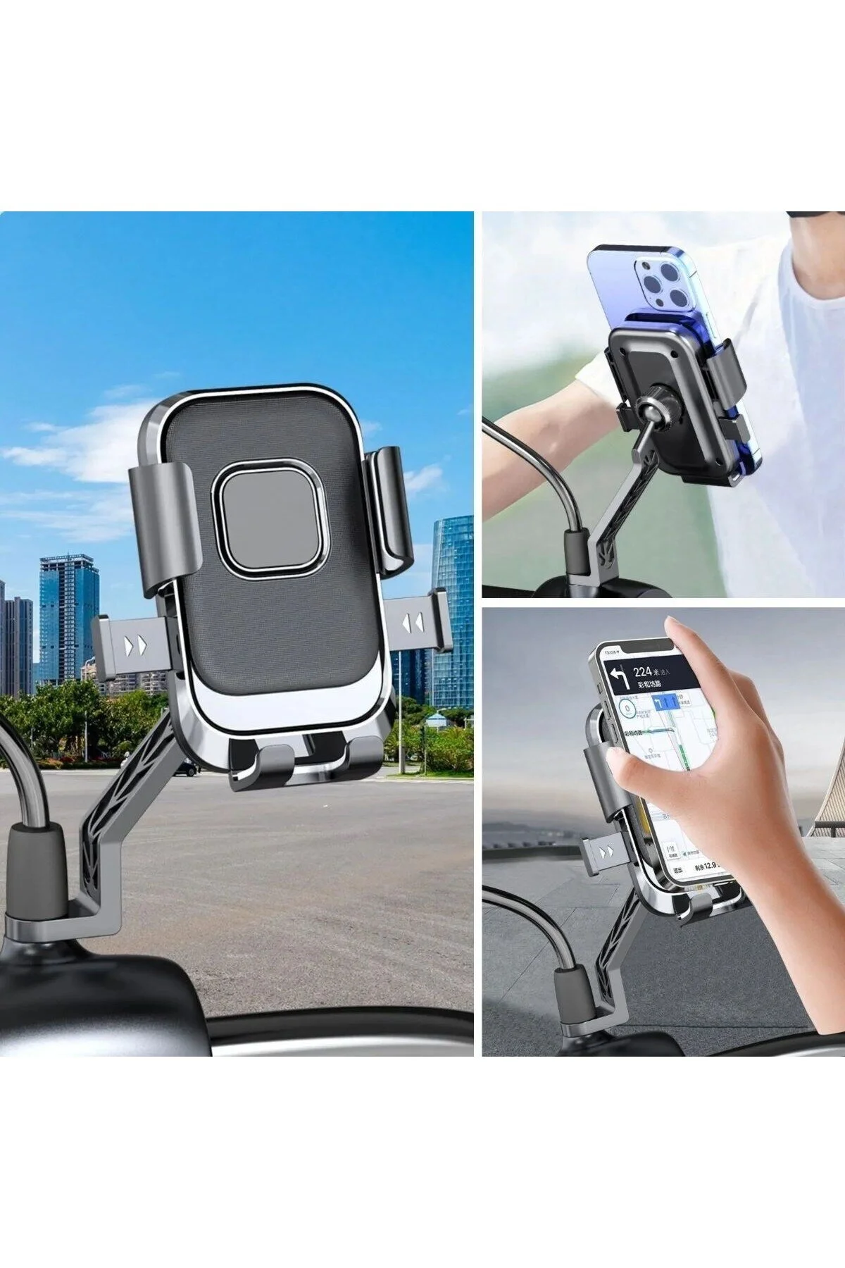 Motor,Motosiklet,Bisiklet ,Scooter İçin 360 Telefon Tutucu Aparat