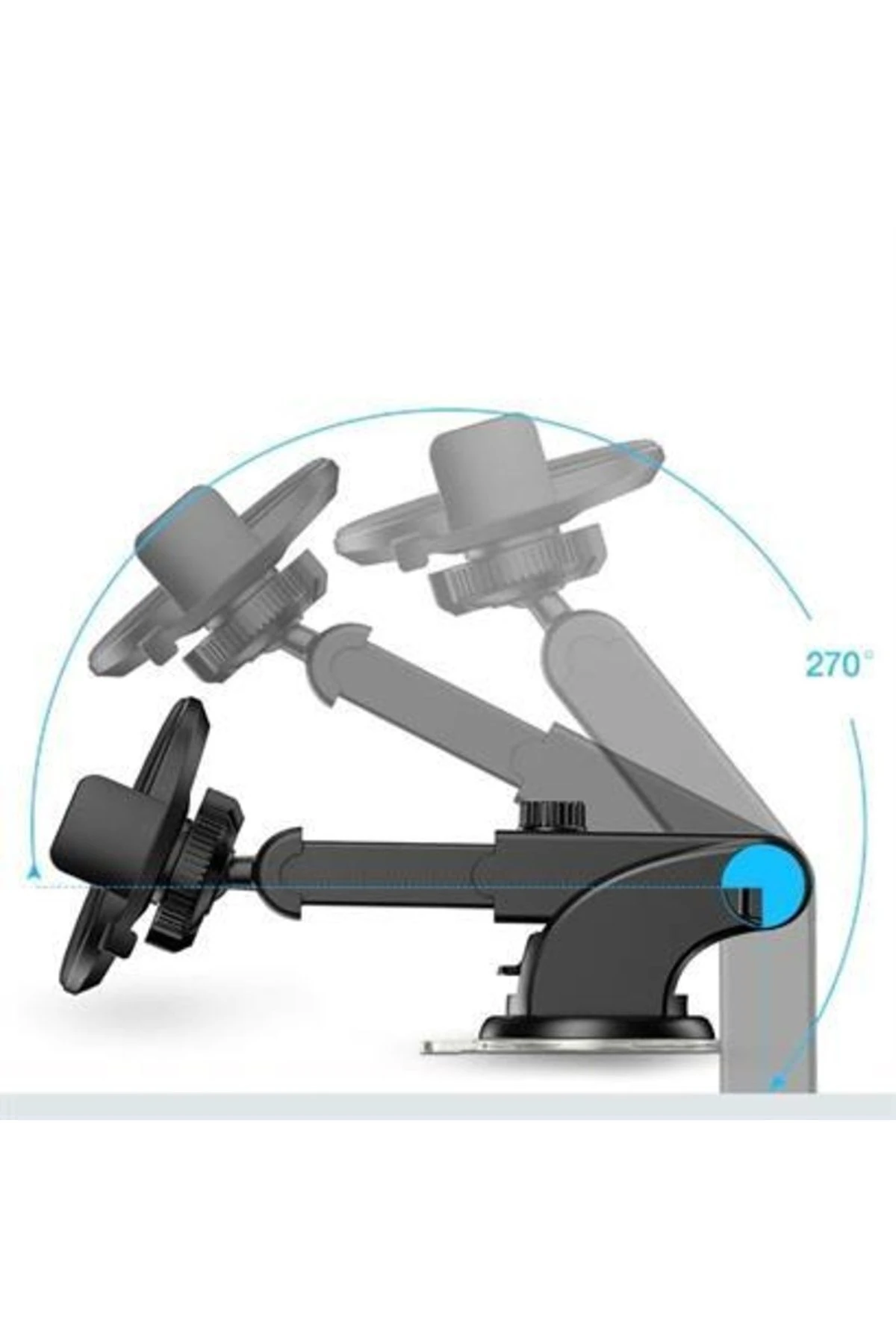 roichil® 360 Derece Dönen Torpido Üstü Uzunluk Ayarlamalı Vantuzlu Teleskopik Araç Telefon Tutucu